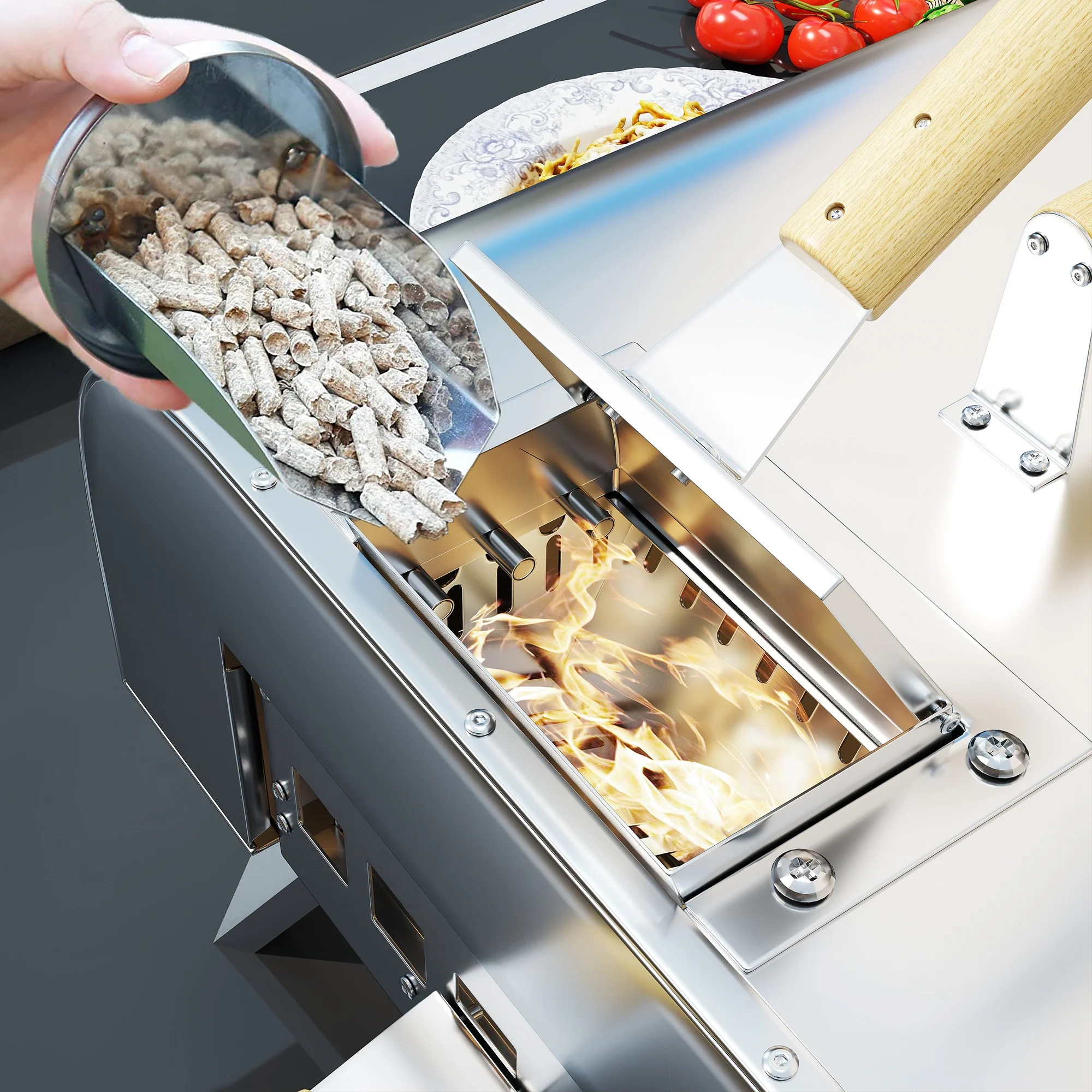 Outsunny Portable Wood Pellet Pizza Oven With Foldable Legs 12 Inch Stone - Image 8