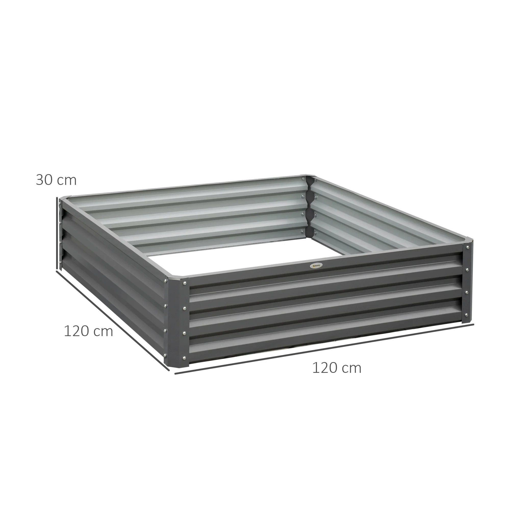 Outsunny Raised Garden Bed Metal Garden Flower Vegetable Planter Light Grey - Image 5