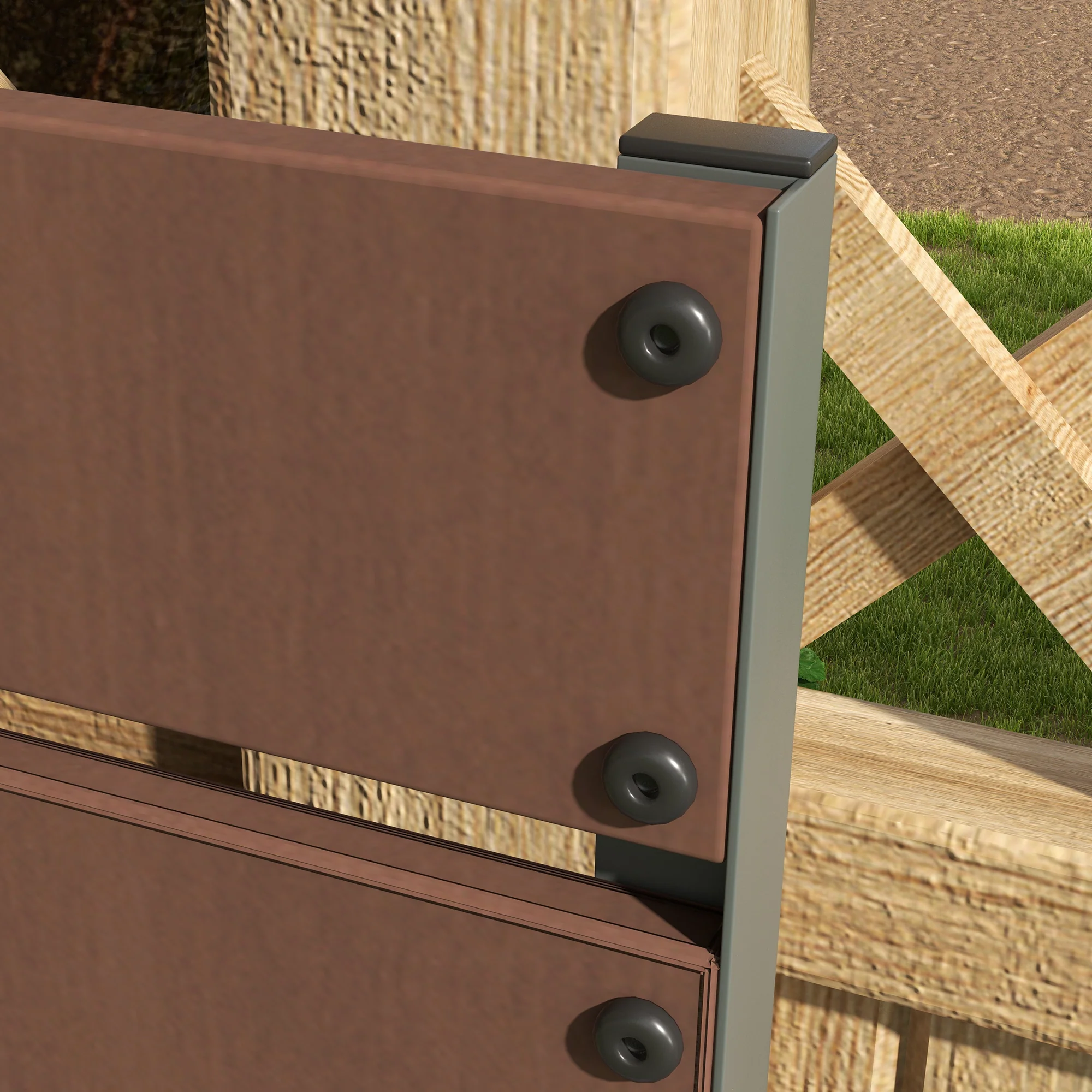 Outsunny Raised Garden Bed with Trellis Standing Patio Planter Box Light Brown - Image 8