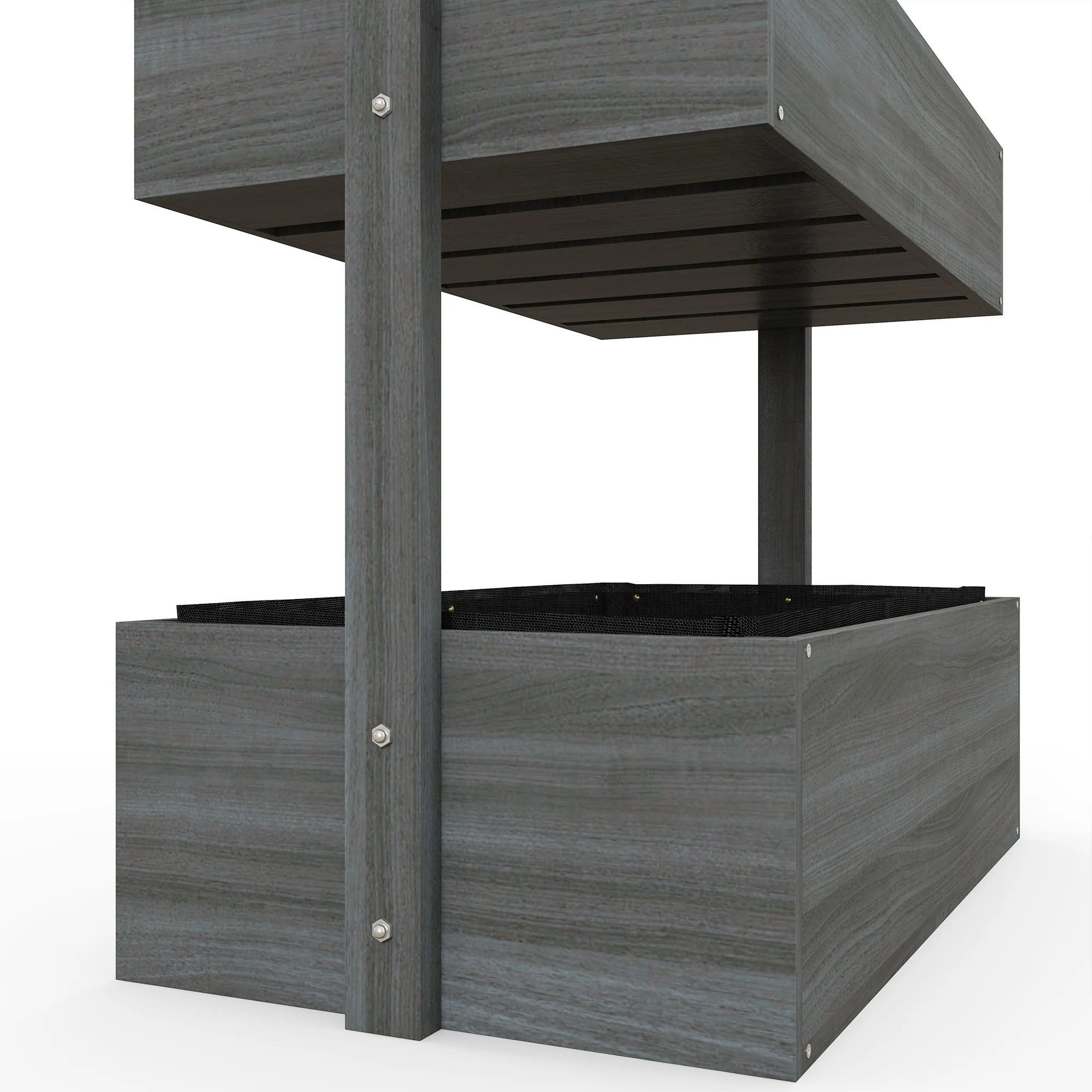 Outsunny Raised Garden Bed Wooden Plant Stand Grey - Image 7