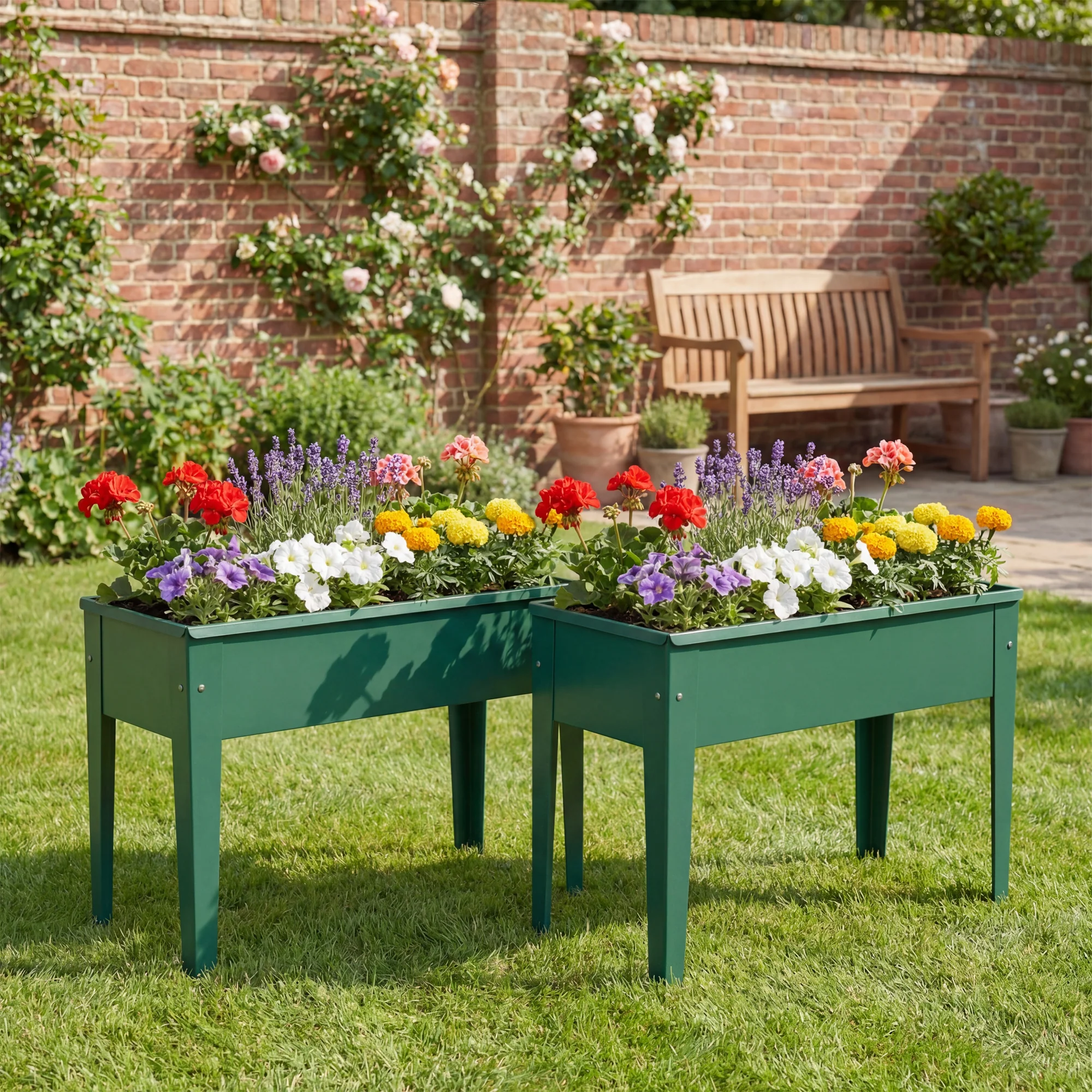 Outsunny Raised Planter, Metal Raised Garden Bed on Legs with Drainage Hole - Image 7
