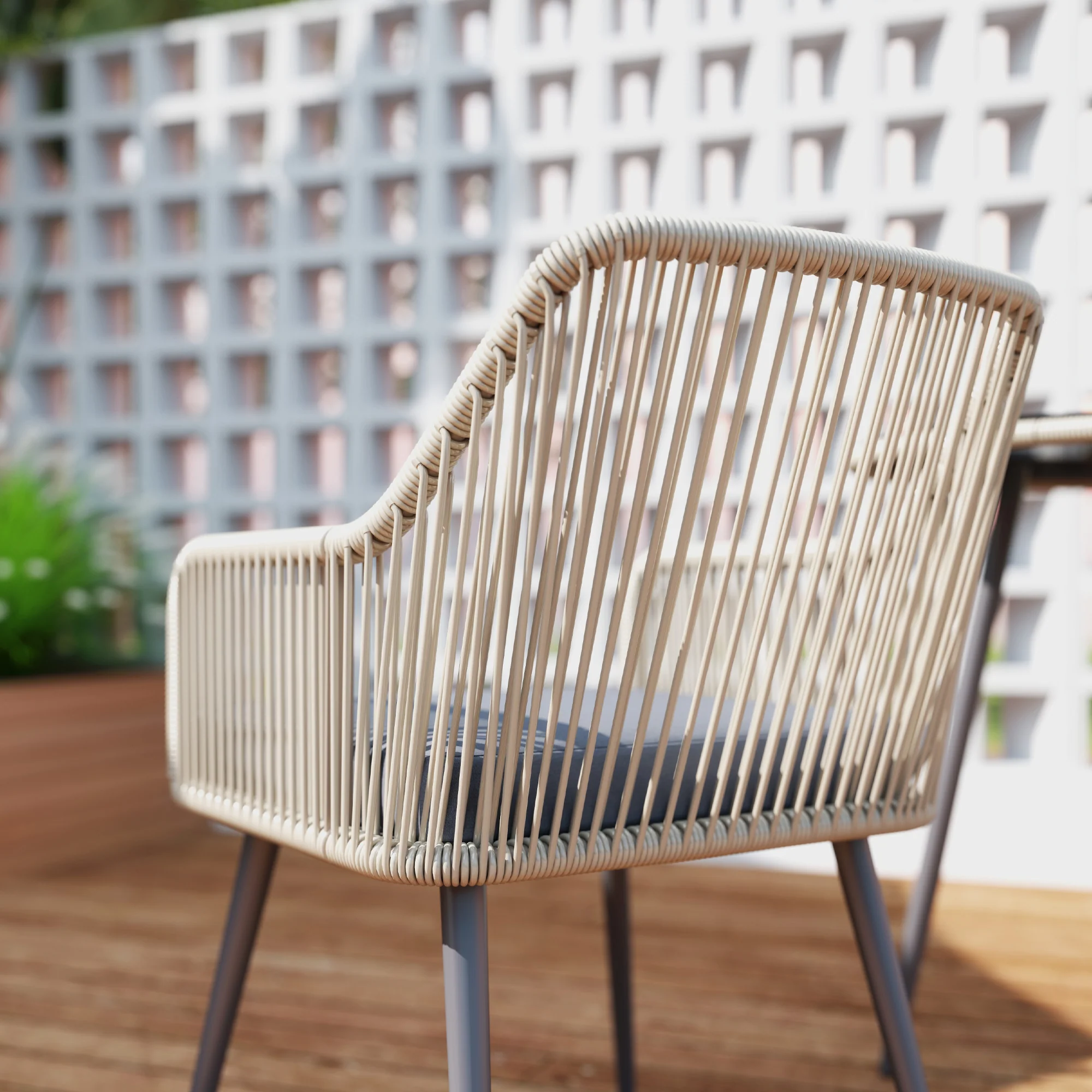 Outsunny Rattan Dining Set, 4 Seater Rattan Garden Furniture, Light Brown - Image 7
