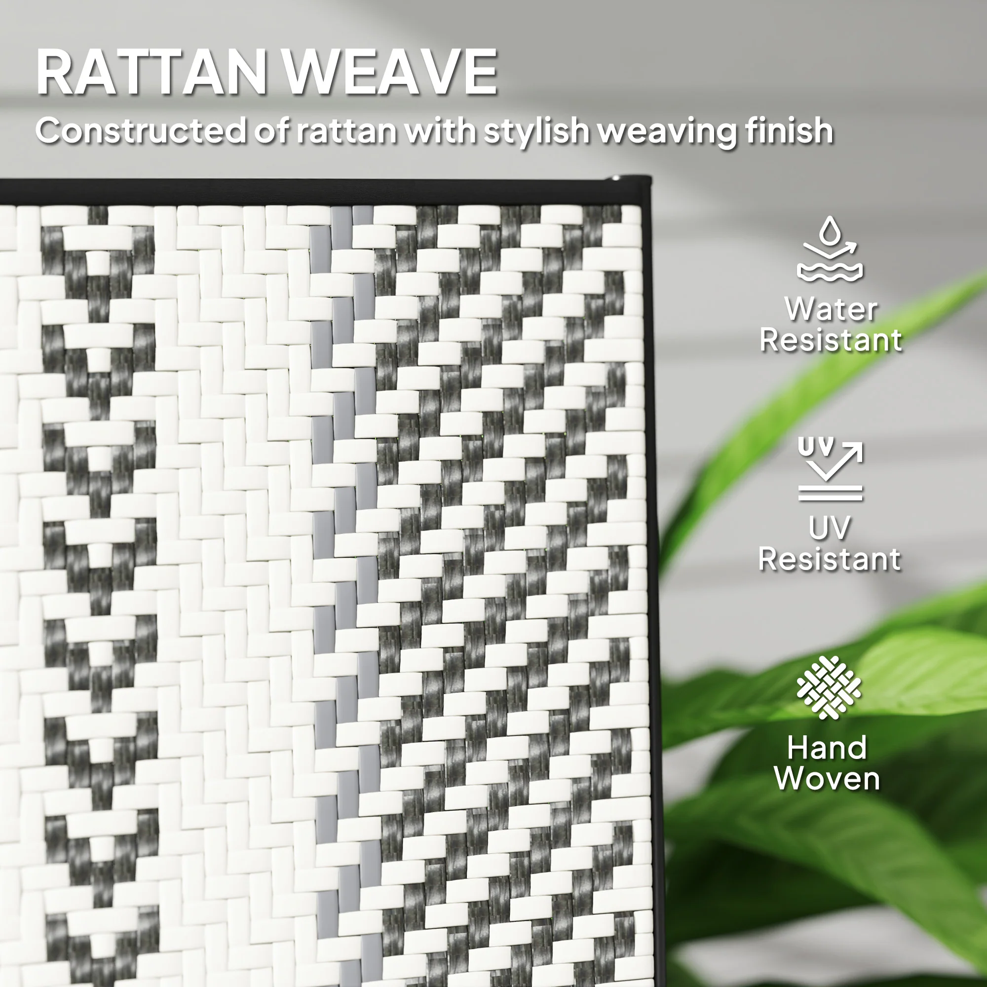 Outsunny Rattan Folding Chair w/ 5-Position Adjustable Backrest - Image 15