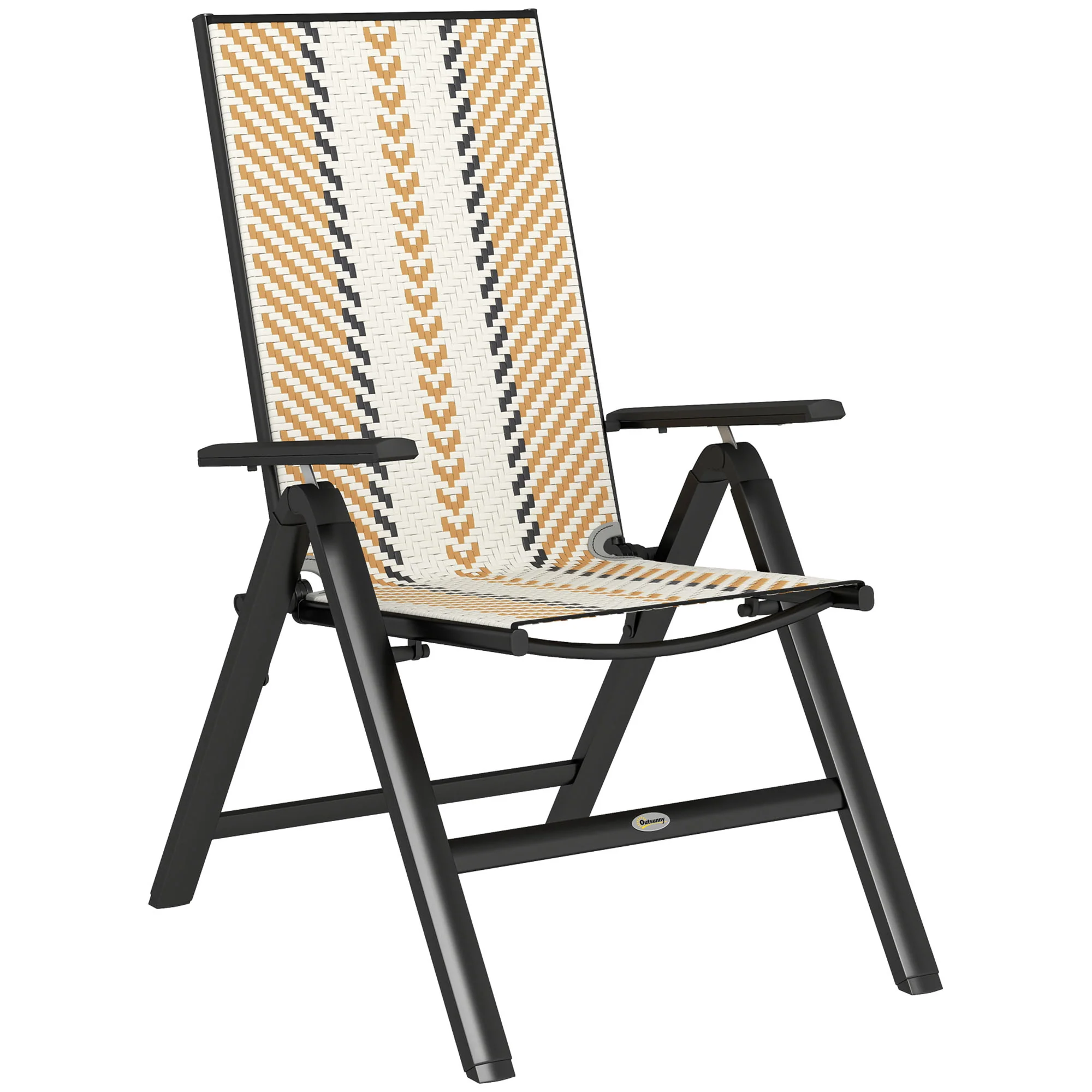 Outsunny Rattan Folding Chair w/ 5-Position Adjustable Backrest - Image 19