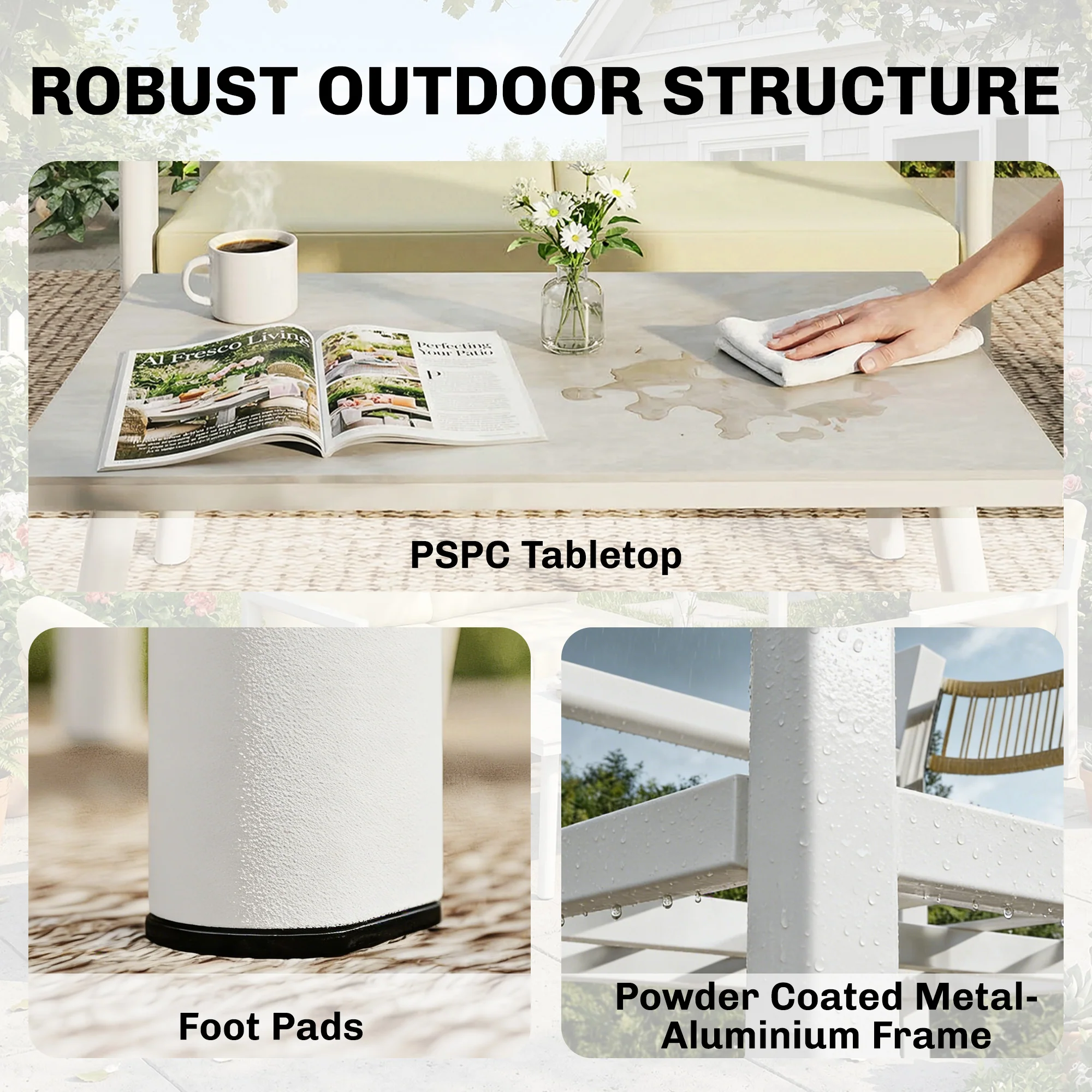 Outsunny Rattan Garden Furniture Set, Outdoor Furniture Conversation Set - Image 7