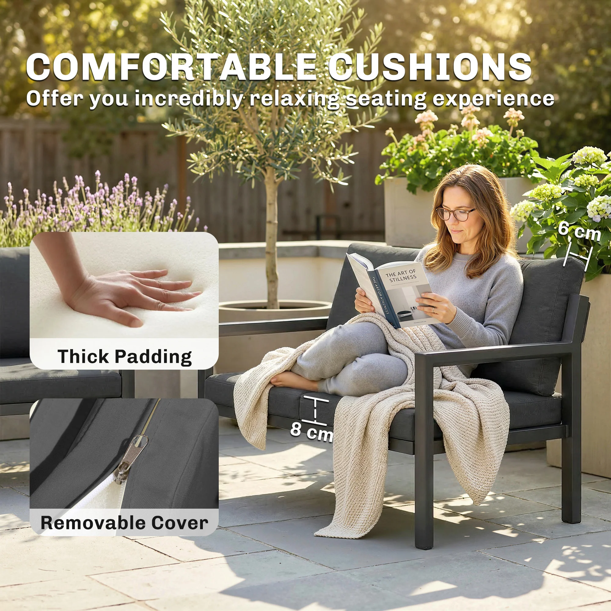 Outsunny Rattan Garden Furniture Set, Outdoor Furniture Conversation Set - Image 6