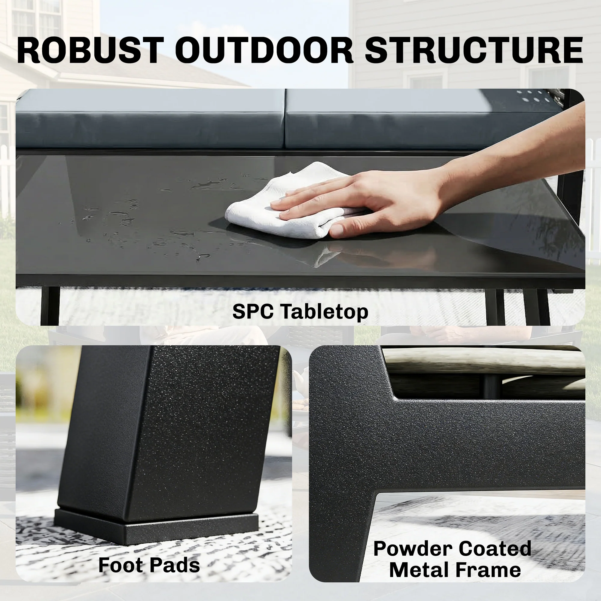 Outsunny Rattan Garden Furniture Set, Outdoor Furniture Conversation Set - Image 4