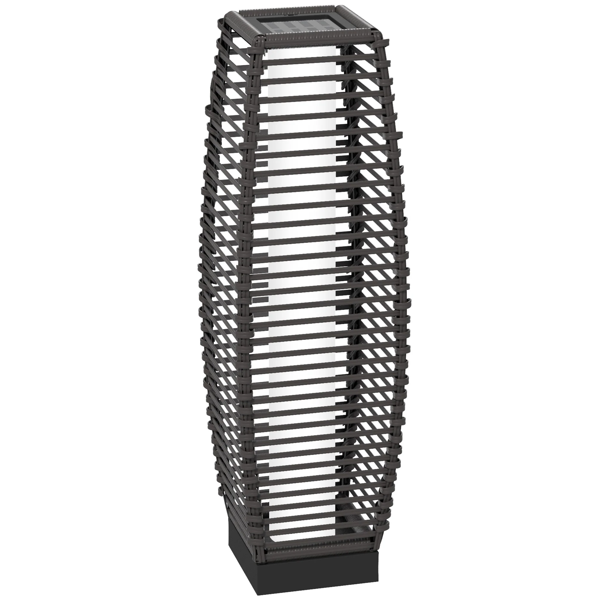 Outsunny Rattan Solar Floor Lamp W/ Auto On/Off LED Light For Porch, Yard - Image 10