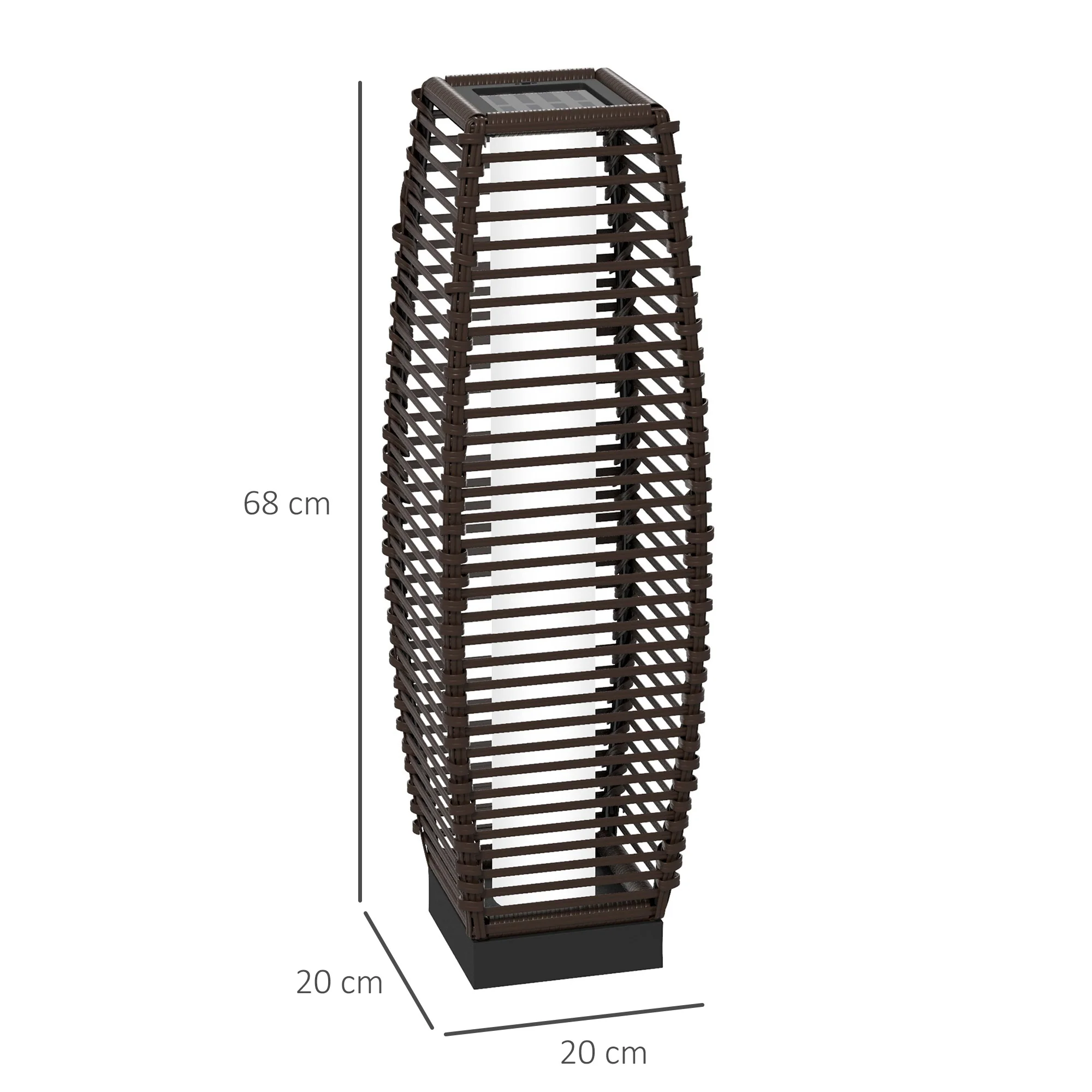 Outsunny Rattan Solar Floor Lamp W/ Auto On/Off LED Light For Porch, Yard - Image 5