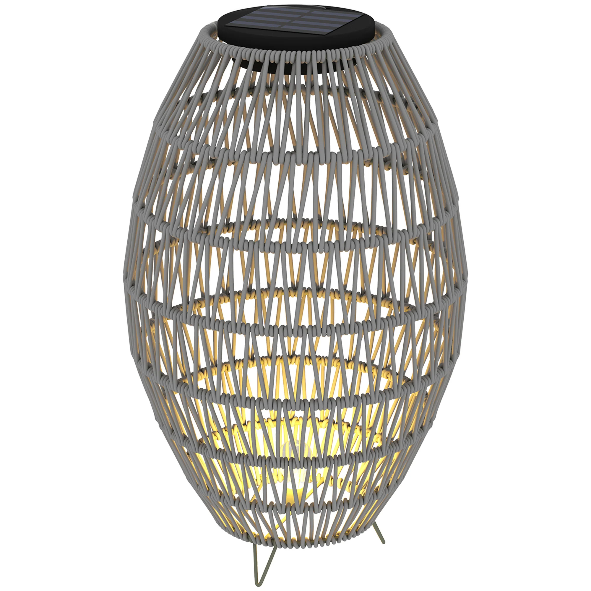 Outsunny Rattan Solar Lamp, Auto On/Off Garden Lantern - Image 10