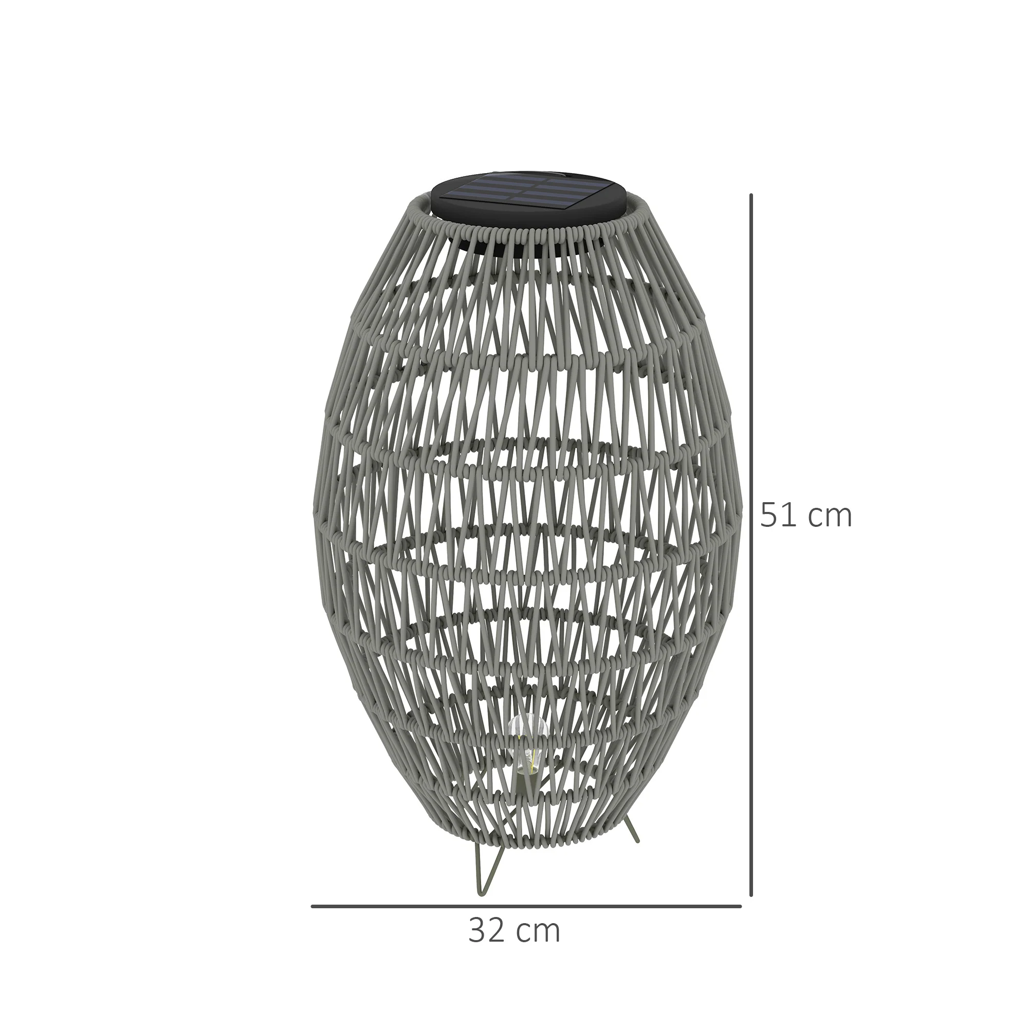 Outsunny Rattan Solar Lamp, Auto On/Off Garden Lantern - Image 14