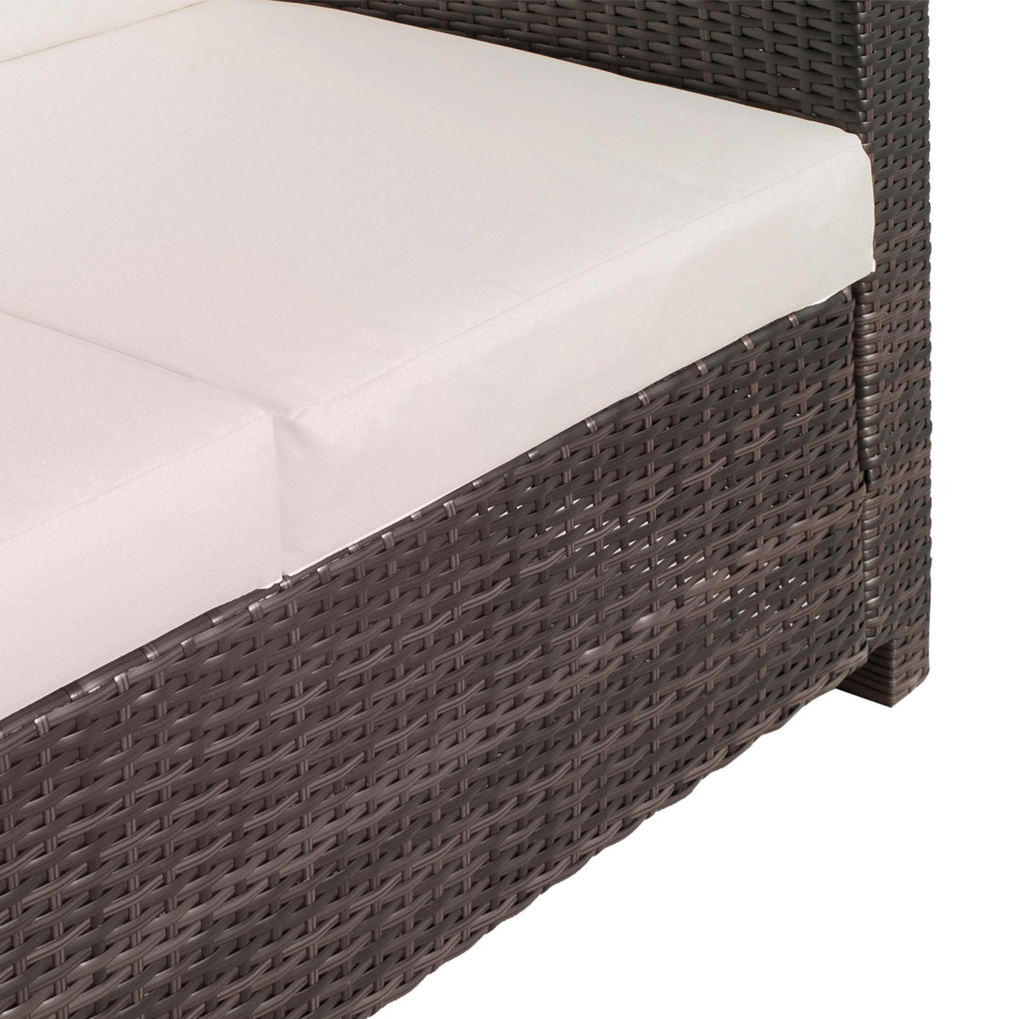 Outsunny Rattan Wicker 2-seat Sofa Loveseat Padded Garden Furniture Brown - Image 18