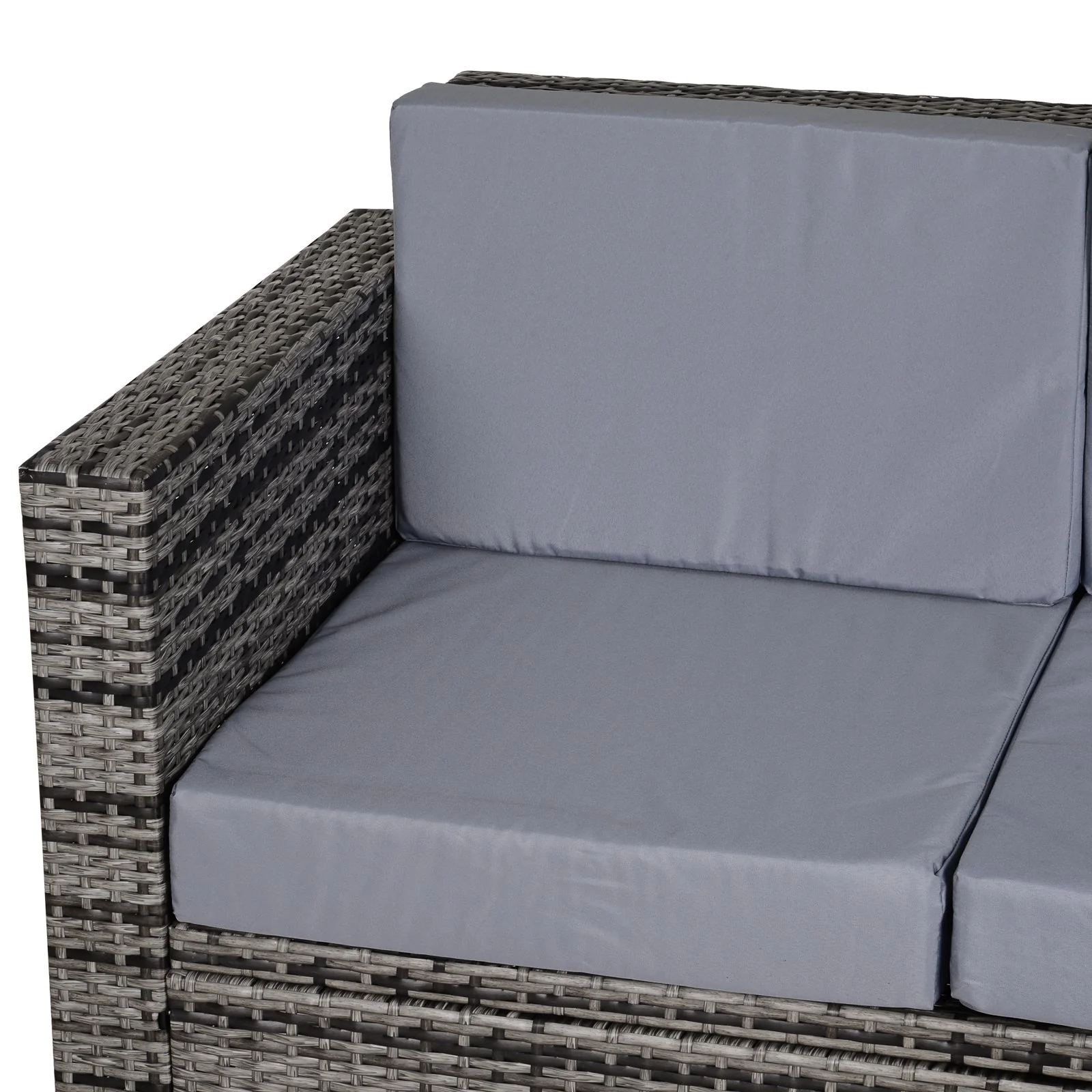 Outsunny Rattan Wicker 2-seat Sofa Loveseat Padded Garden Furniture Brown - Image 9