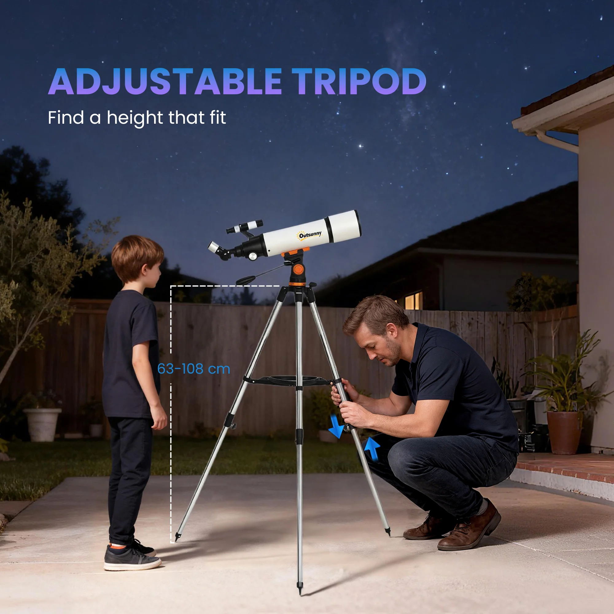 Outsunny Refractor Astronomy Telescope with Aperture, Carry Bag, White - Image 16