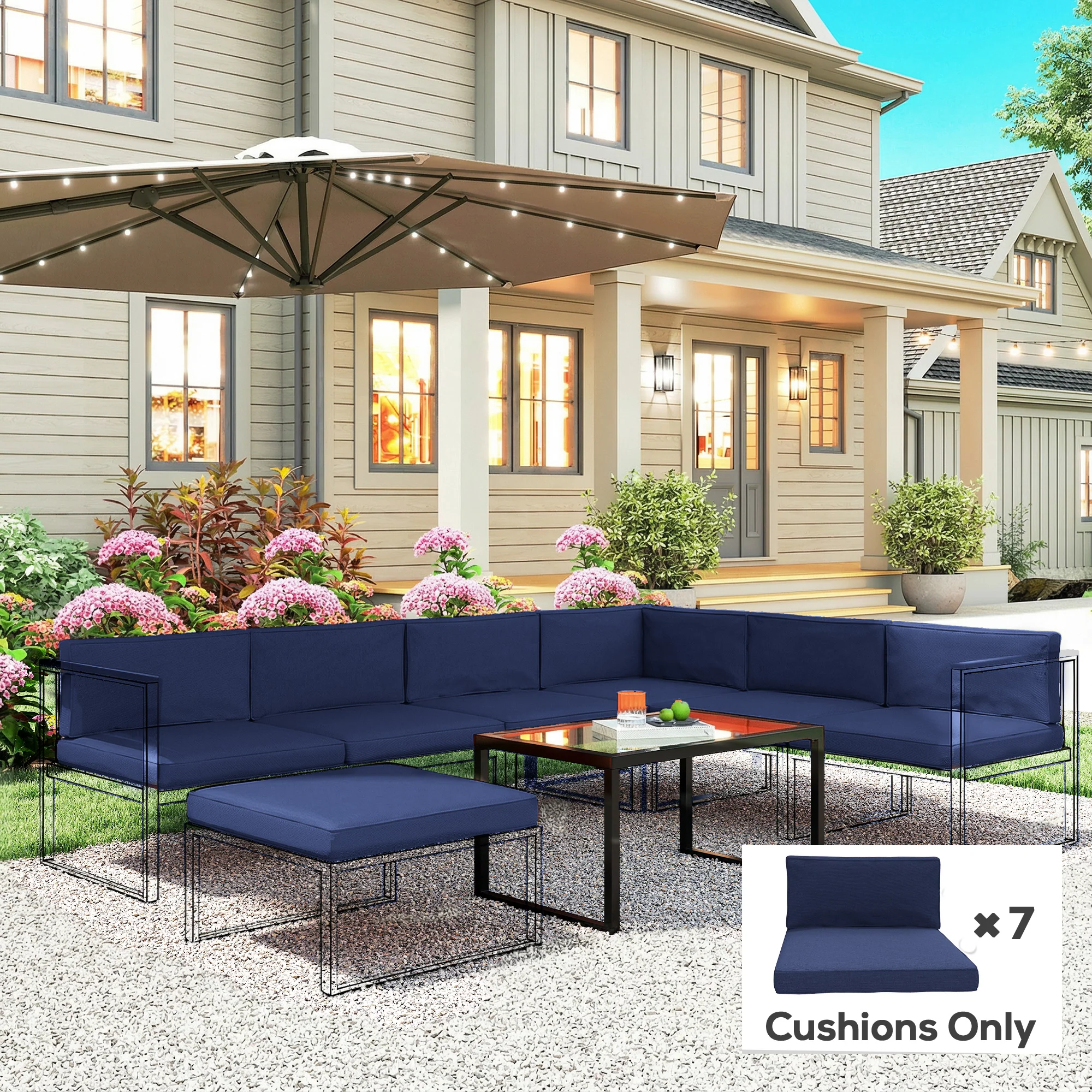 Outsunny Replacement Cushions for Outdoor Furniture Garden Seat Cushion Pad - Image 2