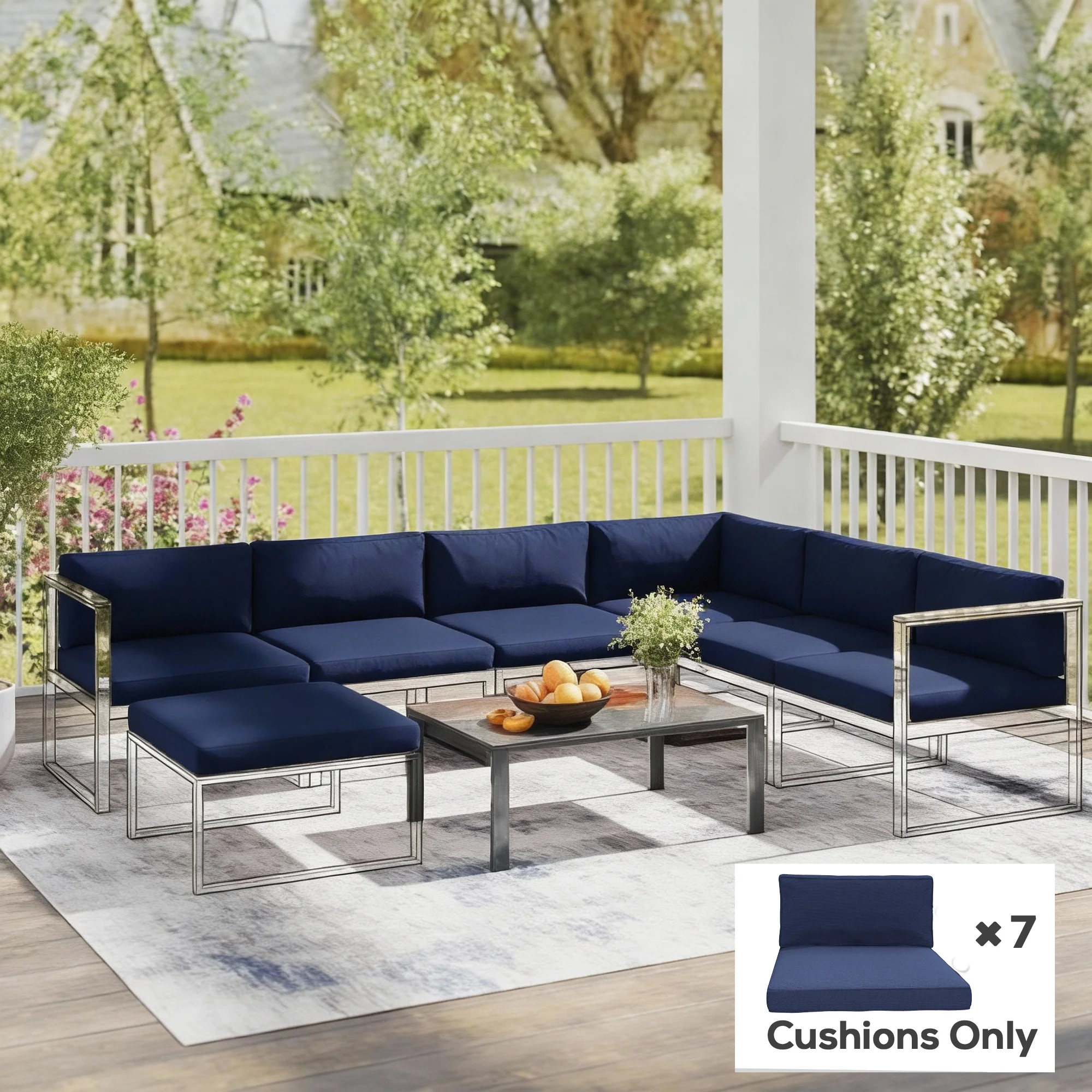 Outsunny Replacement Cushions for Outdoor Furniture Garden Seat Cushion Pad - Image 7