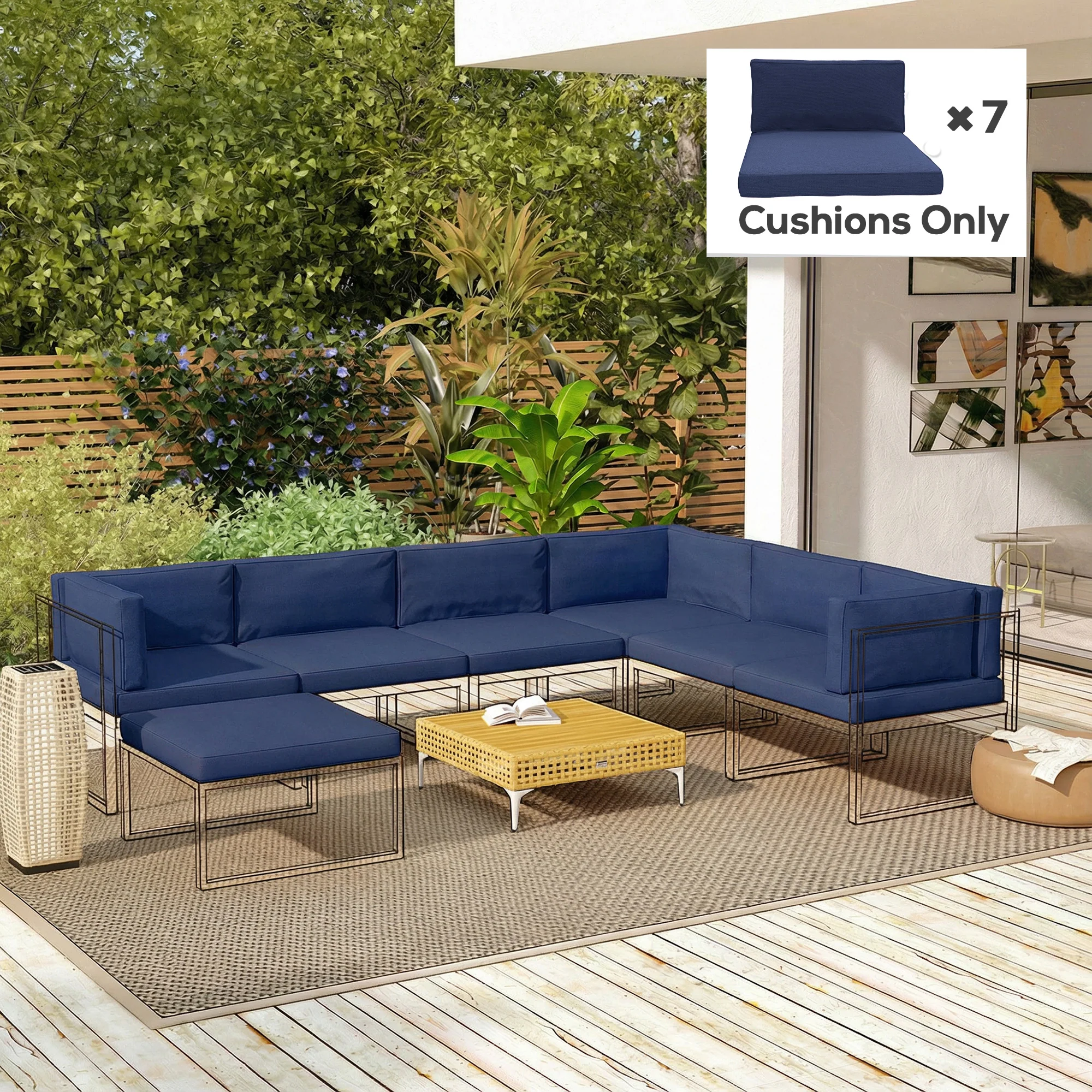 Outsunny Replacement Cushions for Outdoor Furniture Garden Seat Cushion Pad - Image 9