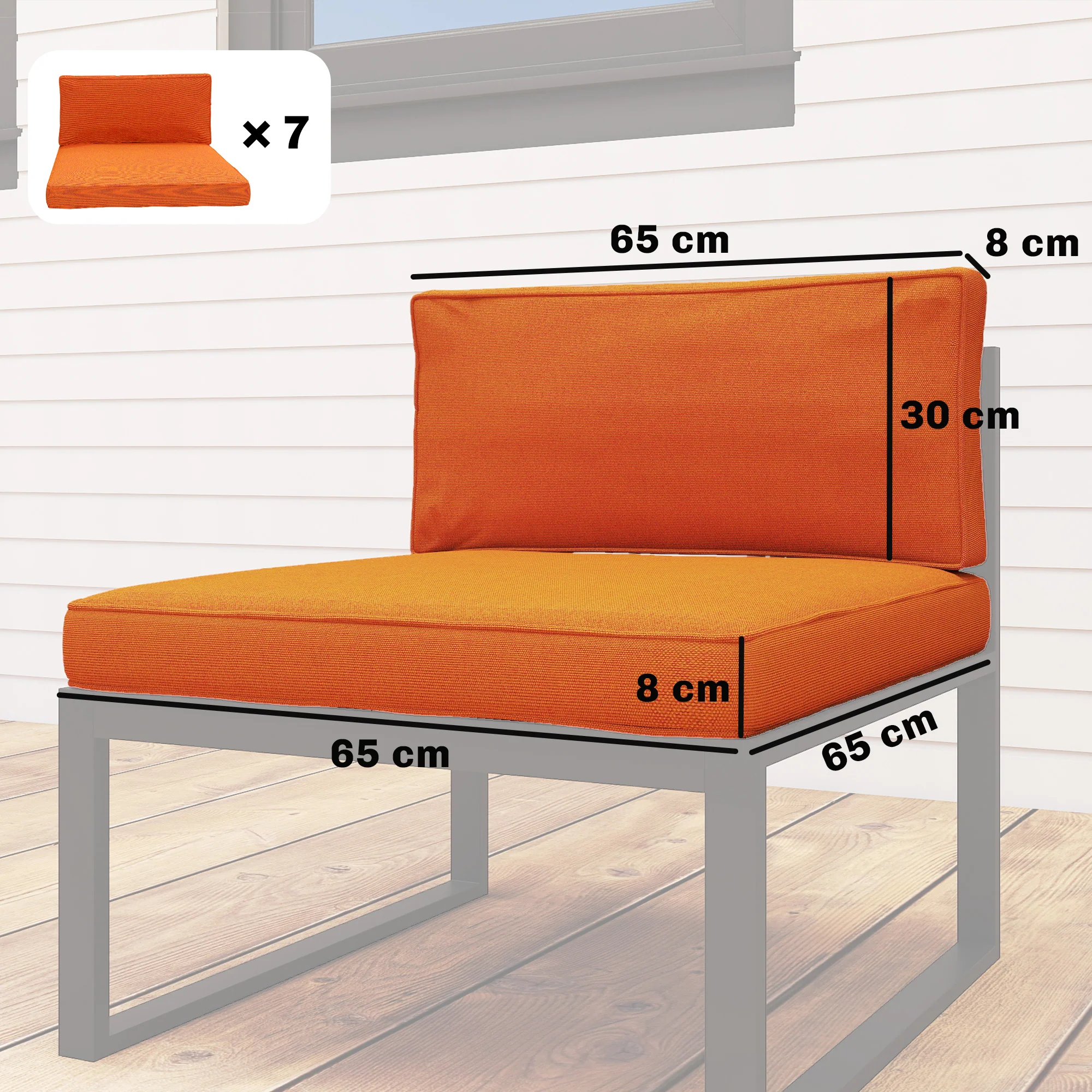 Outsunny Replacement Cushions for Outdoor Furniture Garden Seat Cushion Pad - Image 3