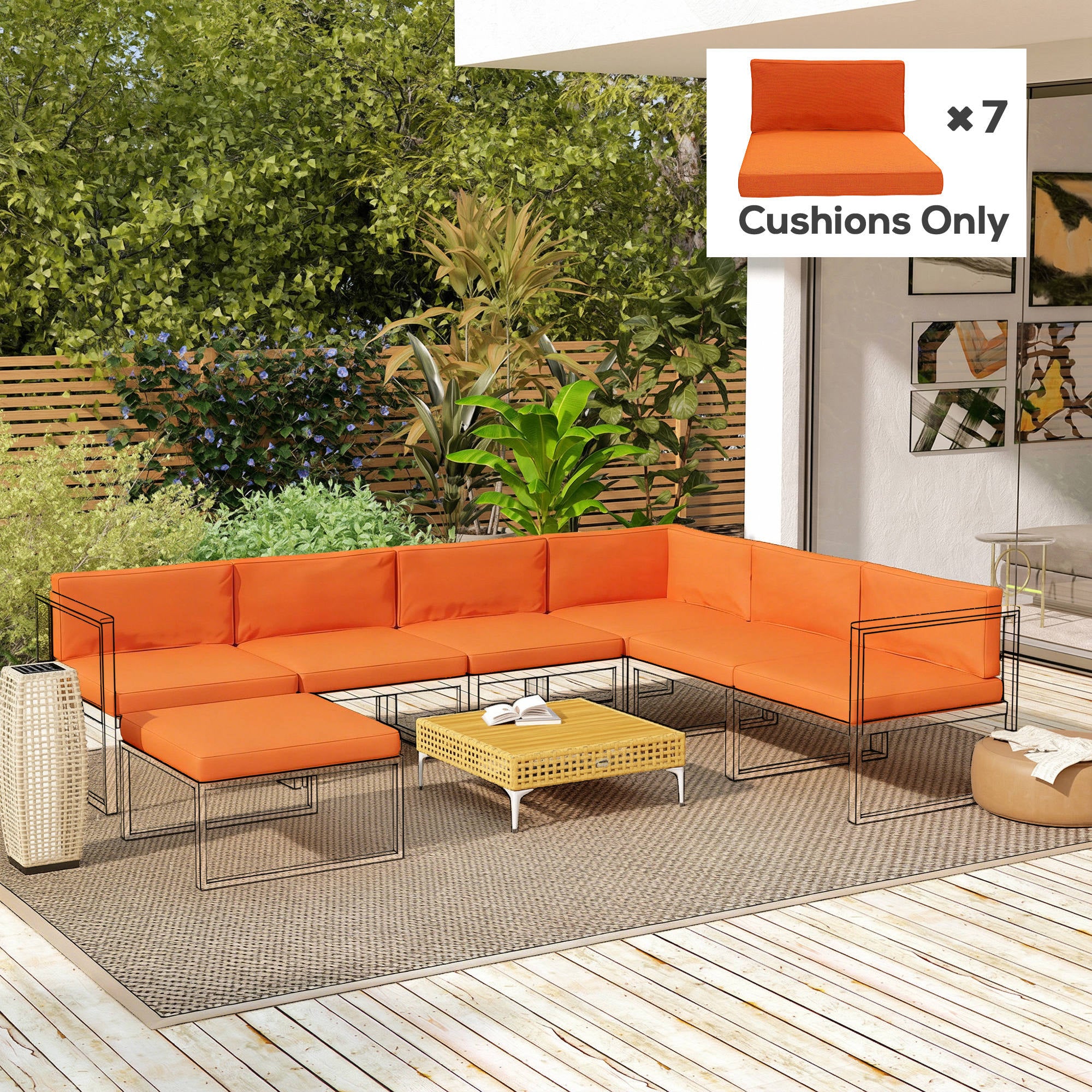 Outsunny Replacement Cushions for Outdoor Furniture Garden Seat Cushion Pad - Image 9
