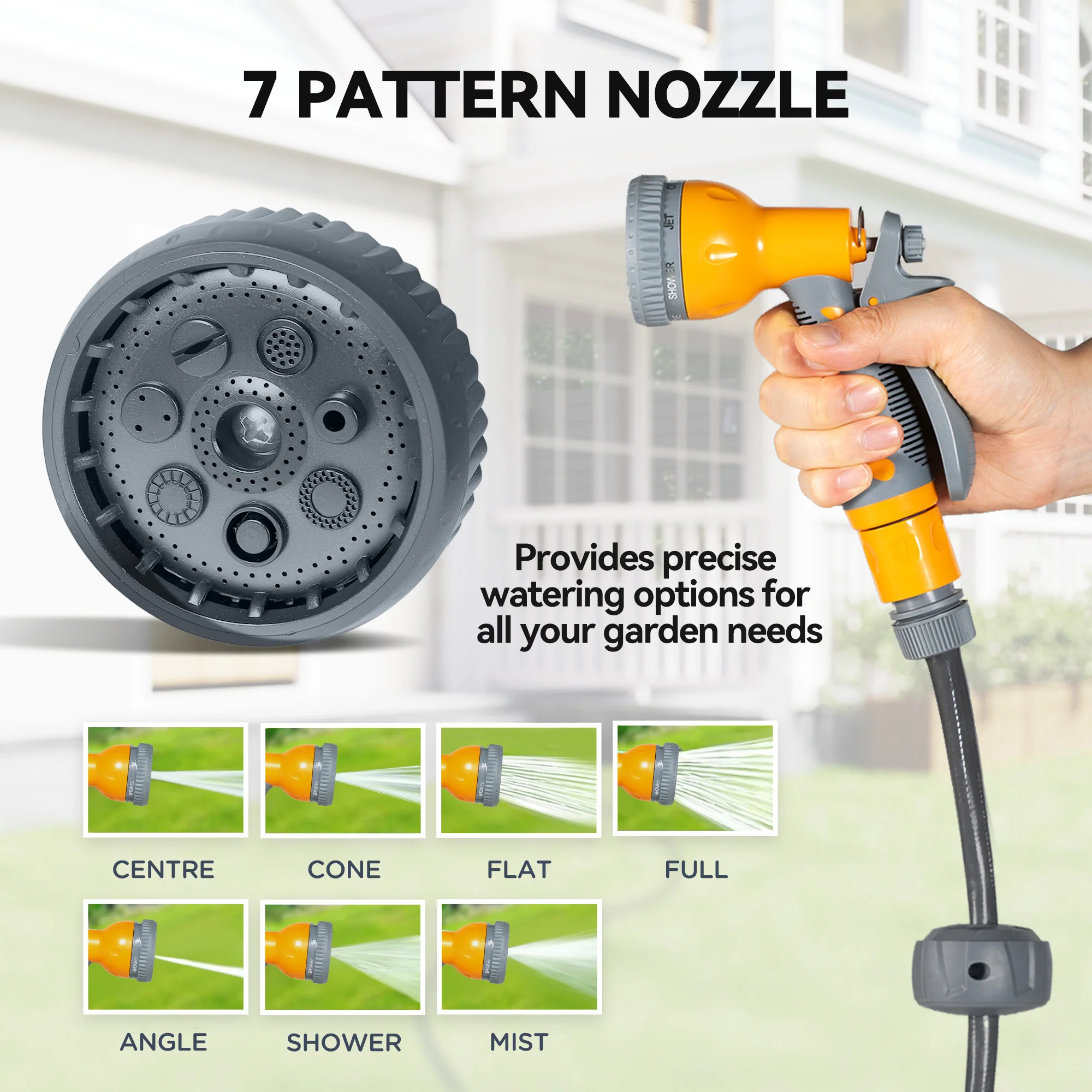 Outsunny Retractable Hose Reel Wall Mounted With Lock, Orange - Image 7