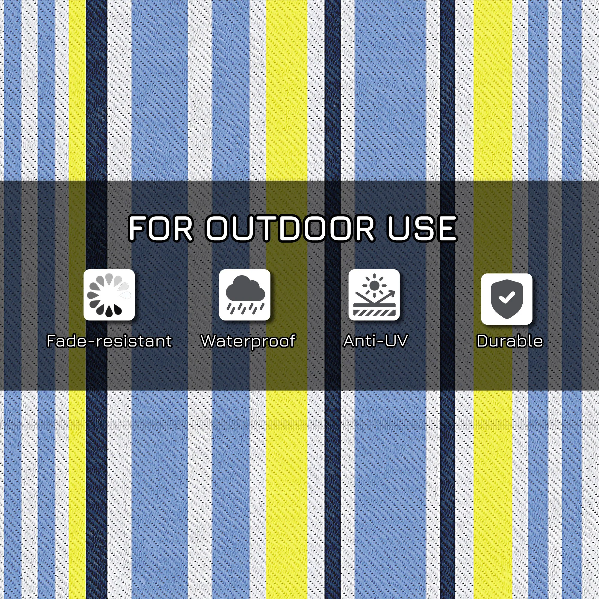 Outsunny Reversible Waterproof Plastic Straw Outdoor RV Rug, 121 x 182 cm - Image 6