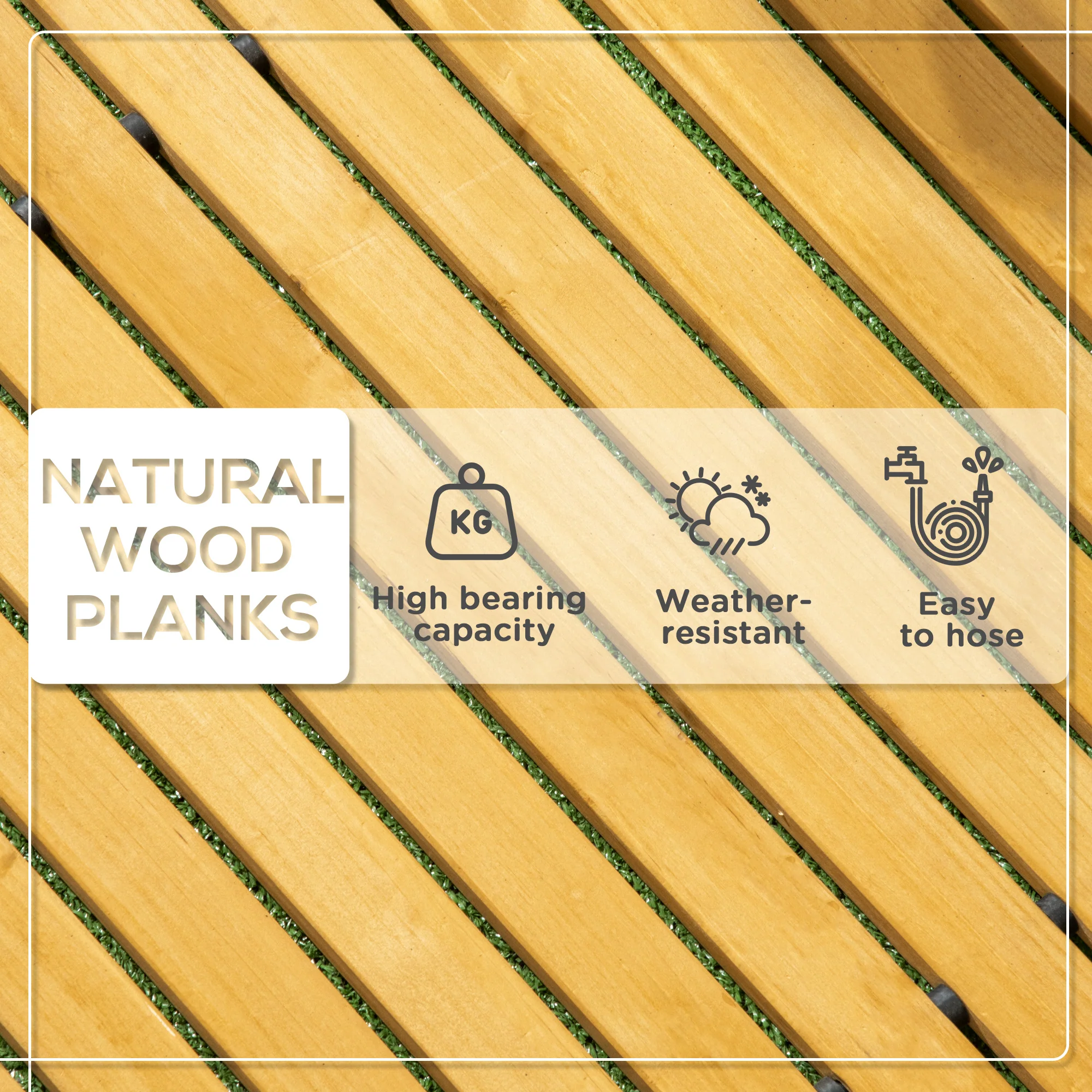 Outsunny Rollable Wooden Garden Pathway - Solid Pine Wood 185 X 60 Cm - Image 5