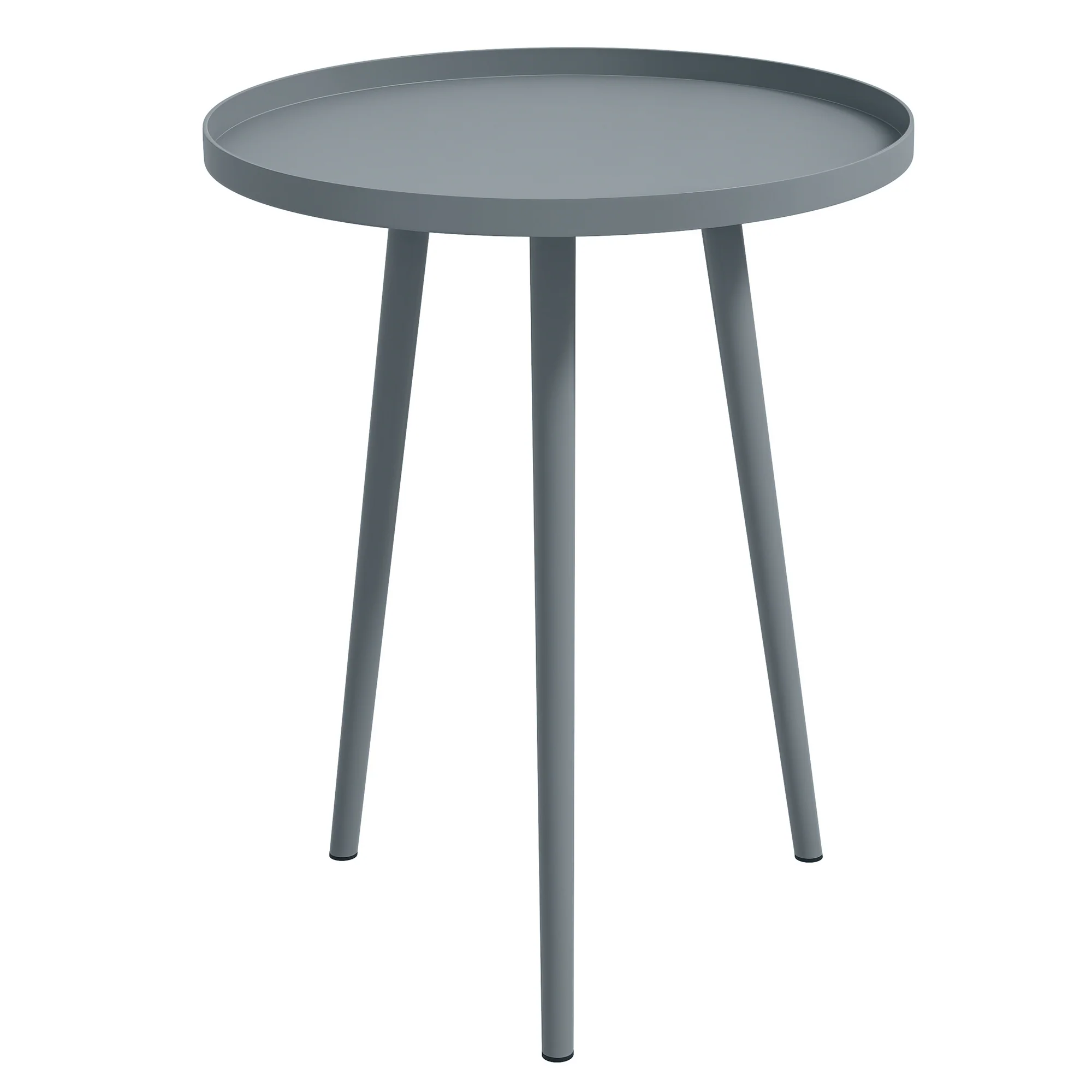 Outsunny Round Garden Coffee Table, Outdoor Side Table With Rounded Edge