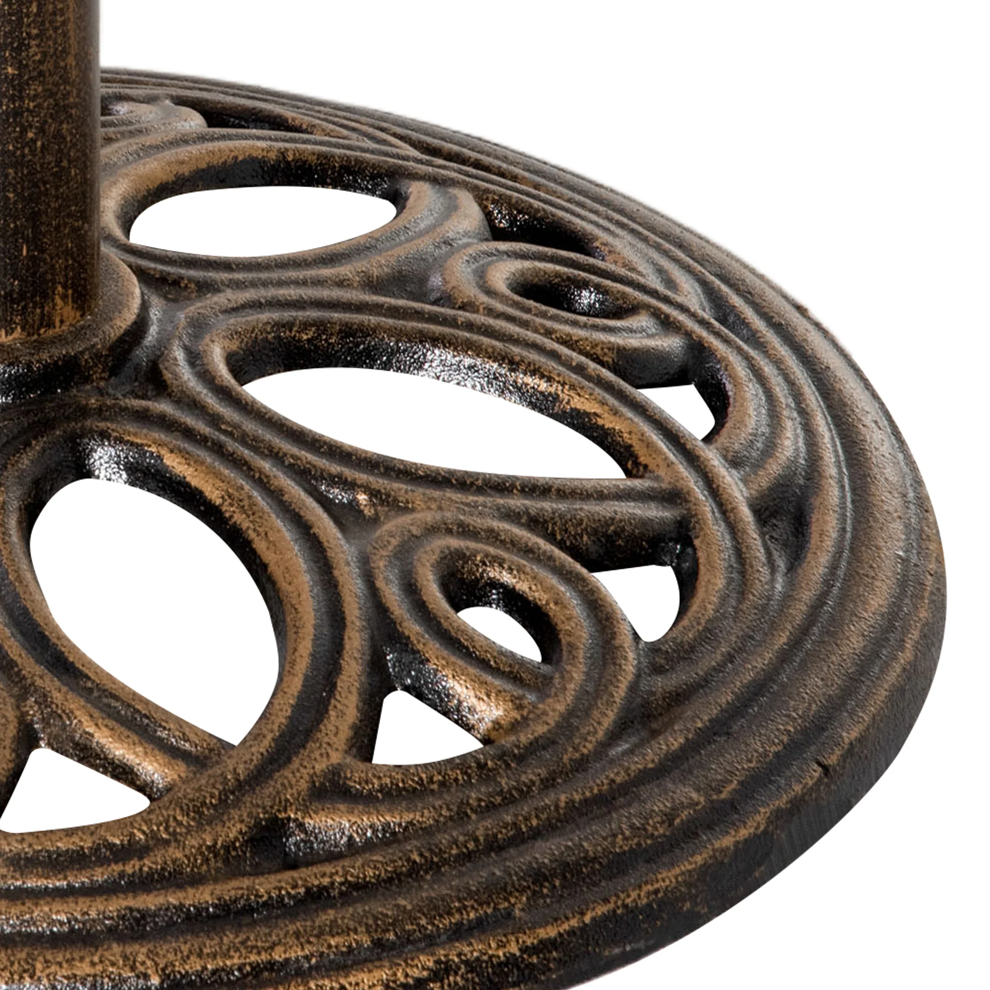 Outsunny Round Patio Umbrella Base Stand, Umbrella Holder, Bronze Tone - Image 6