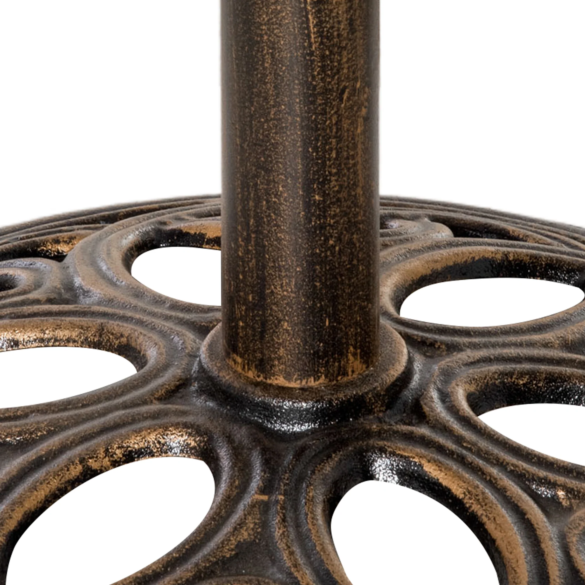 Outsunny Round Patio Umbrella Base Stand, Umbrella Holder, Bronze Tone - Image 7