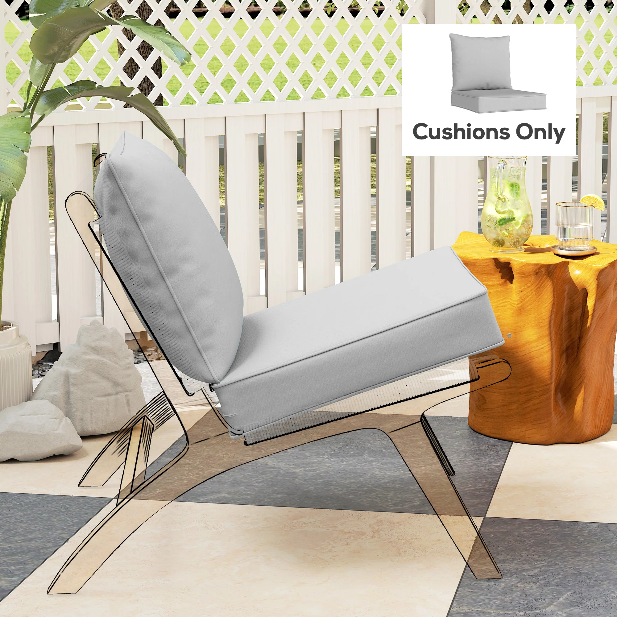 Outsunny Seat and Back Cushion Set, Fade Resistant Replacement Cushion - Image 8