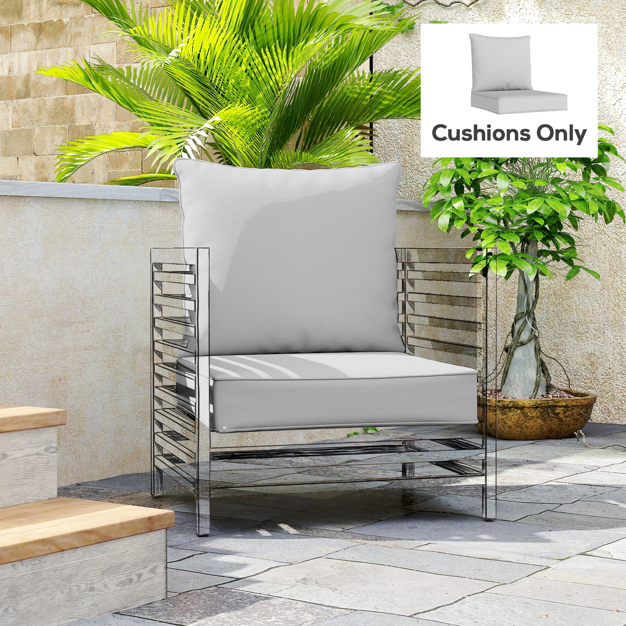 Outsunny Seat and Back Cushion Set, Fade Resistant Replacement Cushion - Image 9
