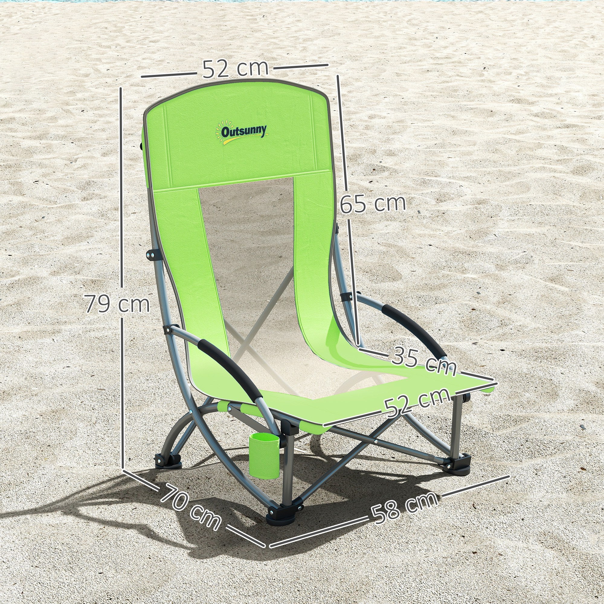Outsunny Set Of 2 Folding Beach Chair, Camping Chair With Carry Bag - Image 23