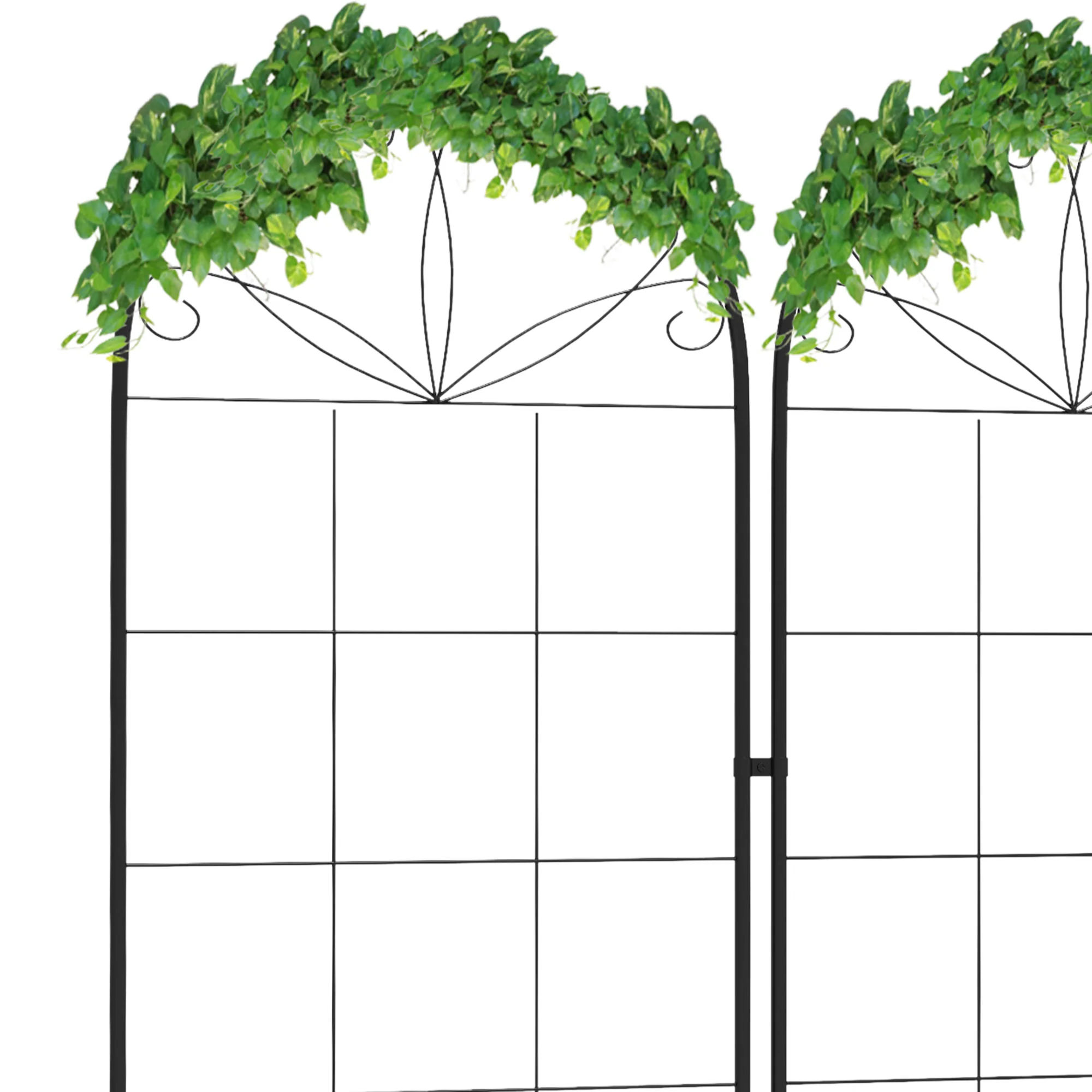Outsunny Set of 2 Metal Trellis for Climbing Plants, Grid Design - Image 7