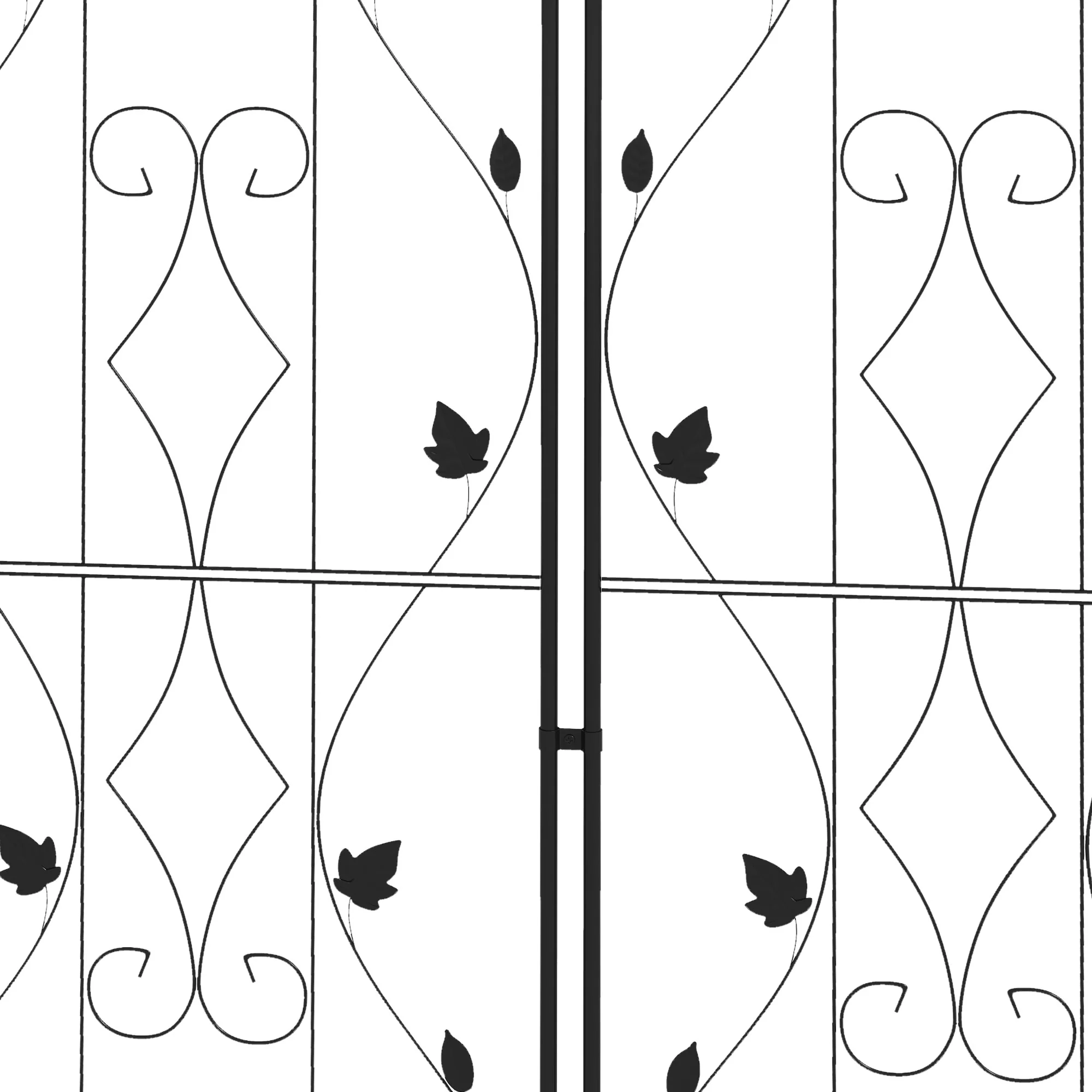 Outsunny Set of 2 Metal Trellis for Climbing Plants, Leaf Design - Image 7