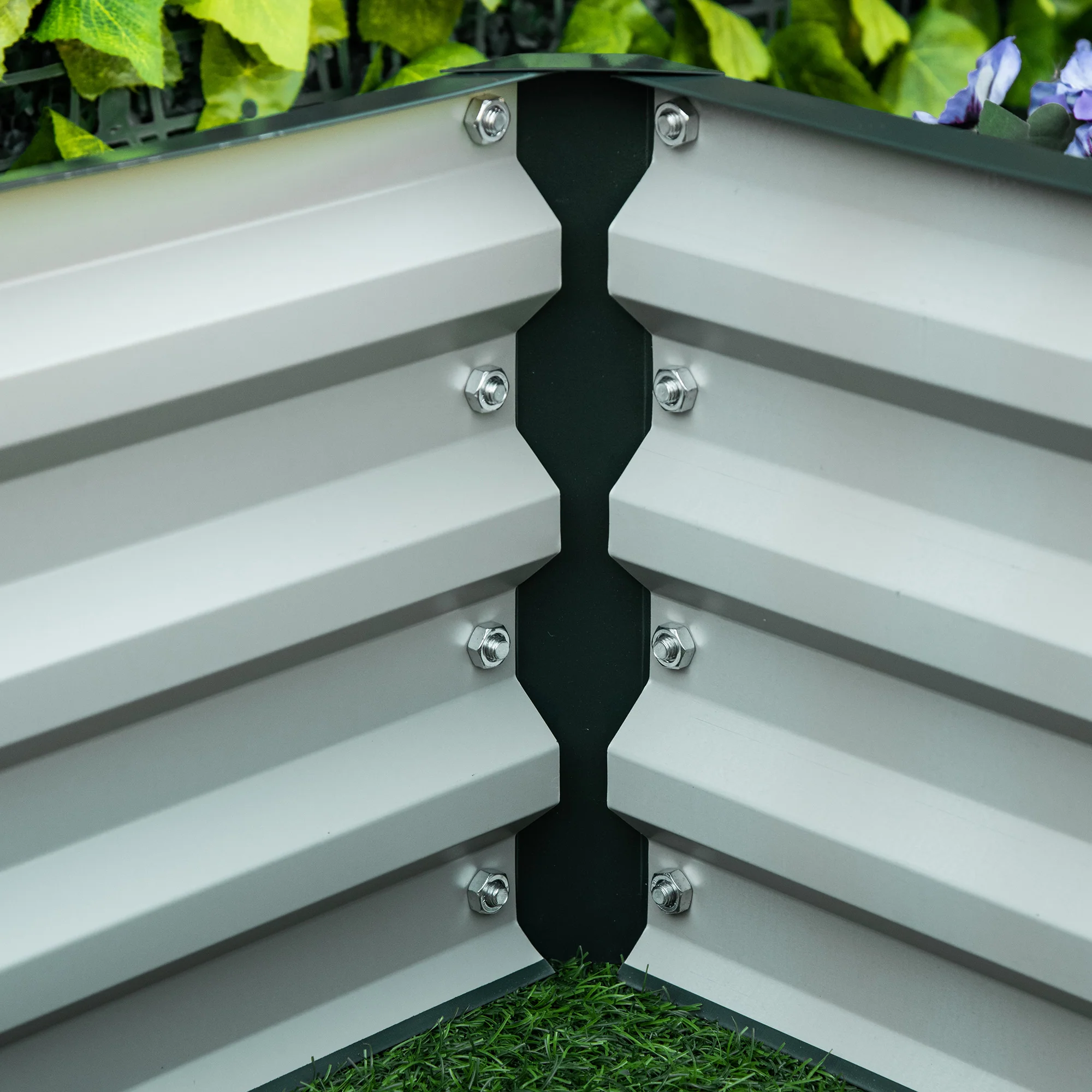 Outsunny Set of 2 Raised Garden Bed Elevated Planter Box for Flowers Green - Image 9