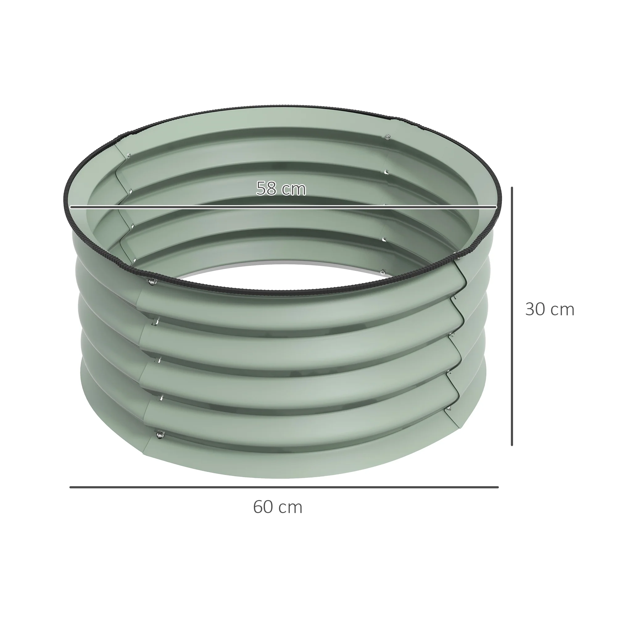 Outsunny Set Of 2 Raised Garden Bed Metal Planter Box With Safety Edging, Green - Image 5