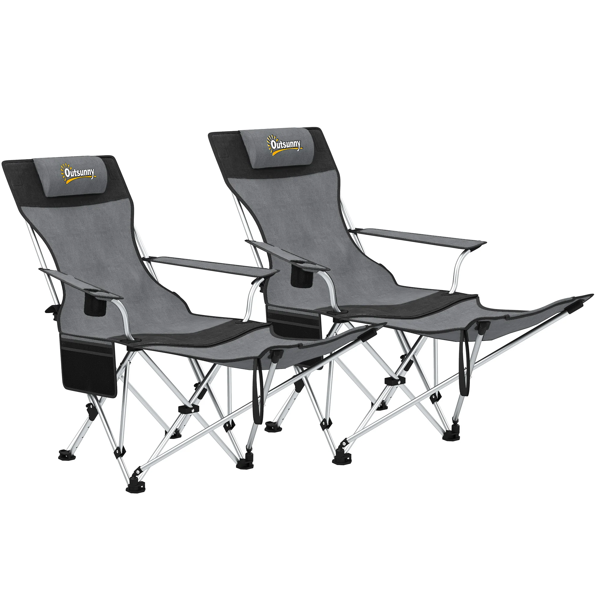 Outsunny Set Of 2 Reclining Camping Chairs - Image 10