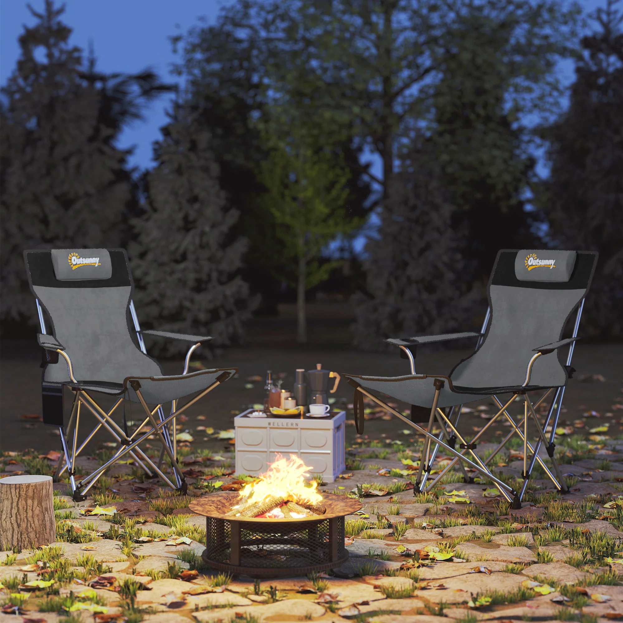 Outsunny Set Of 2 Reclining Camping Chairs - Image 18