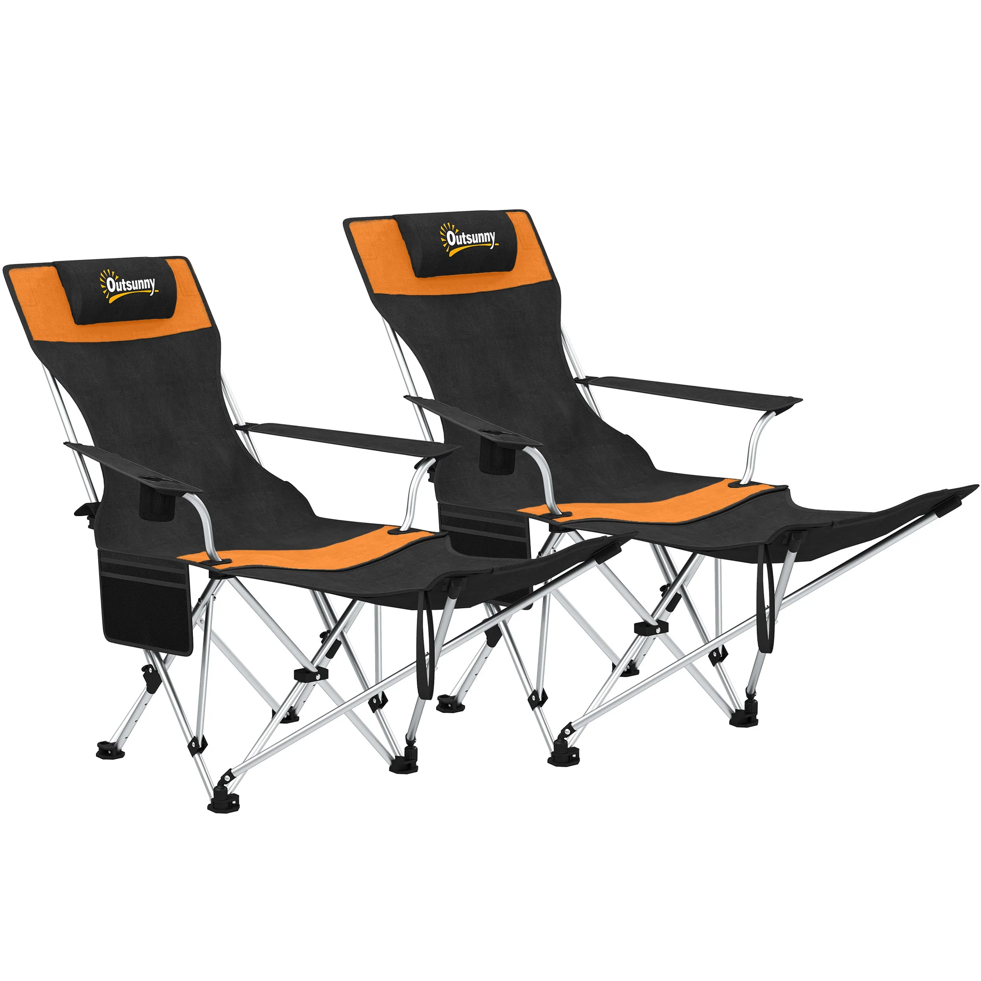 Outsunny Set Of 2 Reclining Camping Chairs - Image 19
