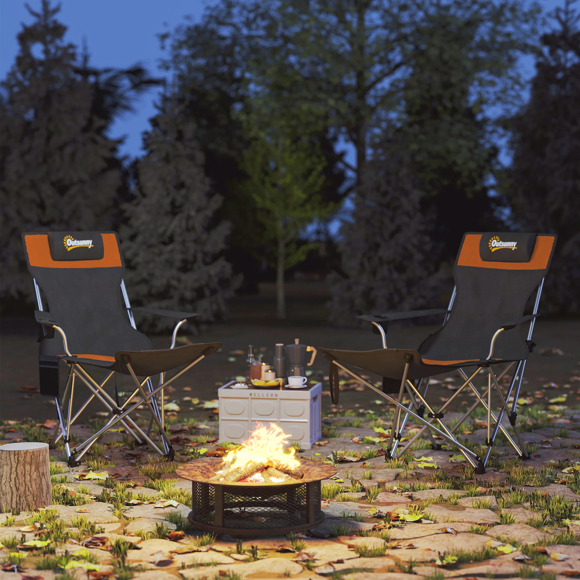 Outsunny Set Of 2 Reclining Camping Chairs - Image 27