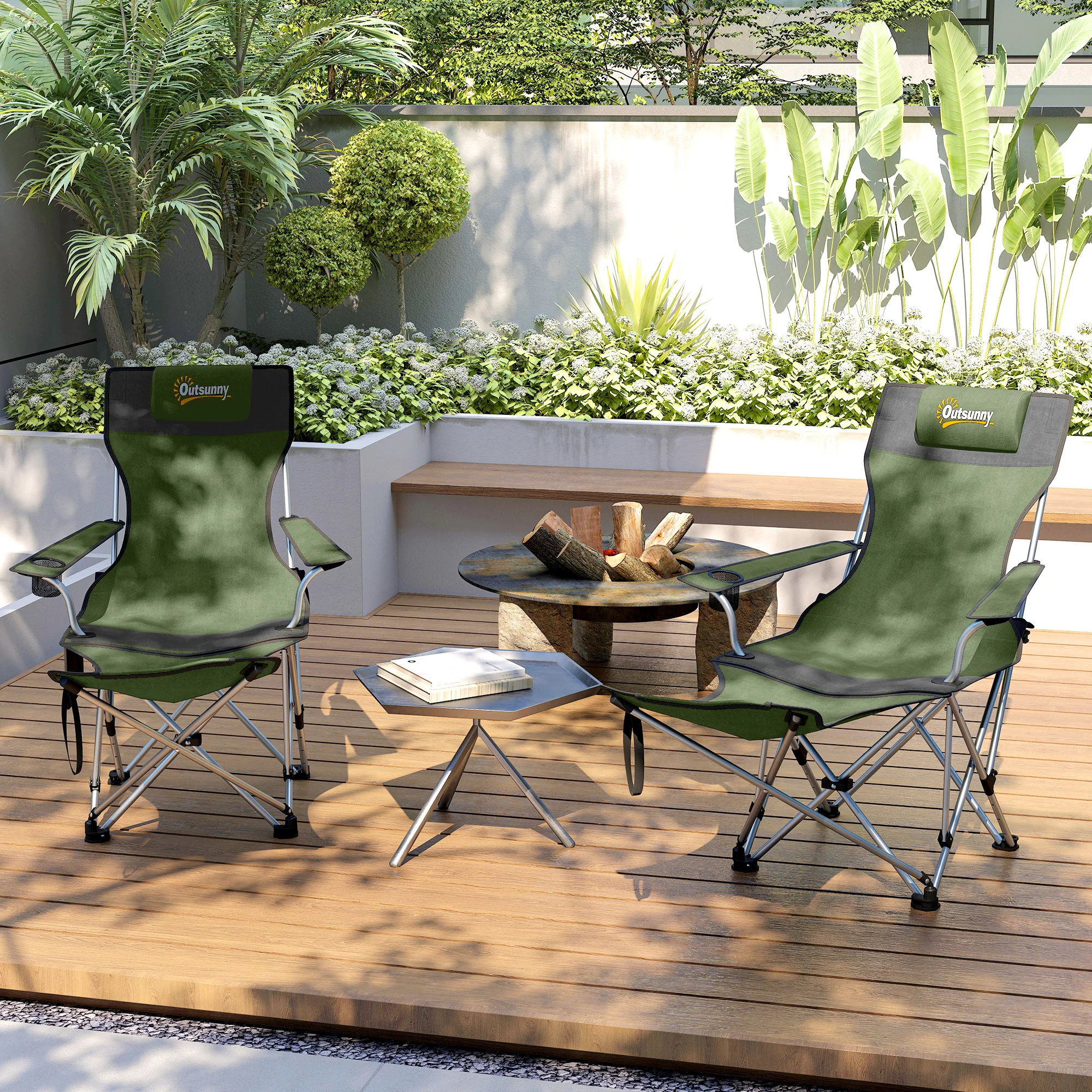 Outsunny Set Of 2 Reclining Camping Chairs - Image 8