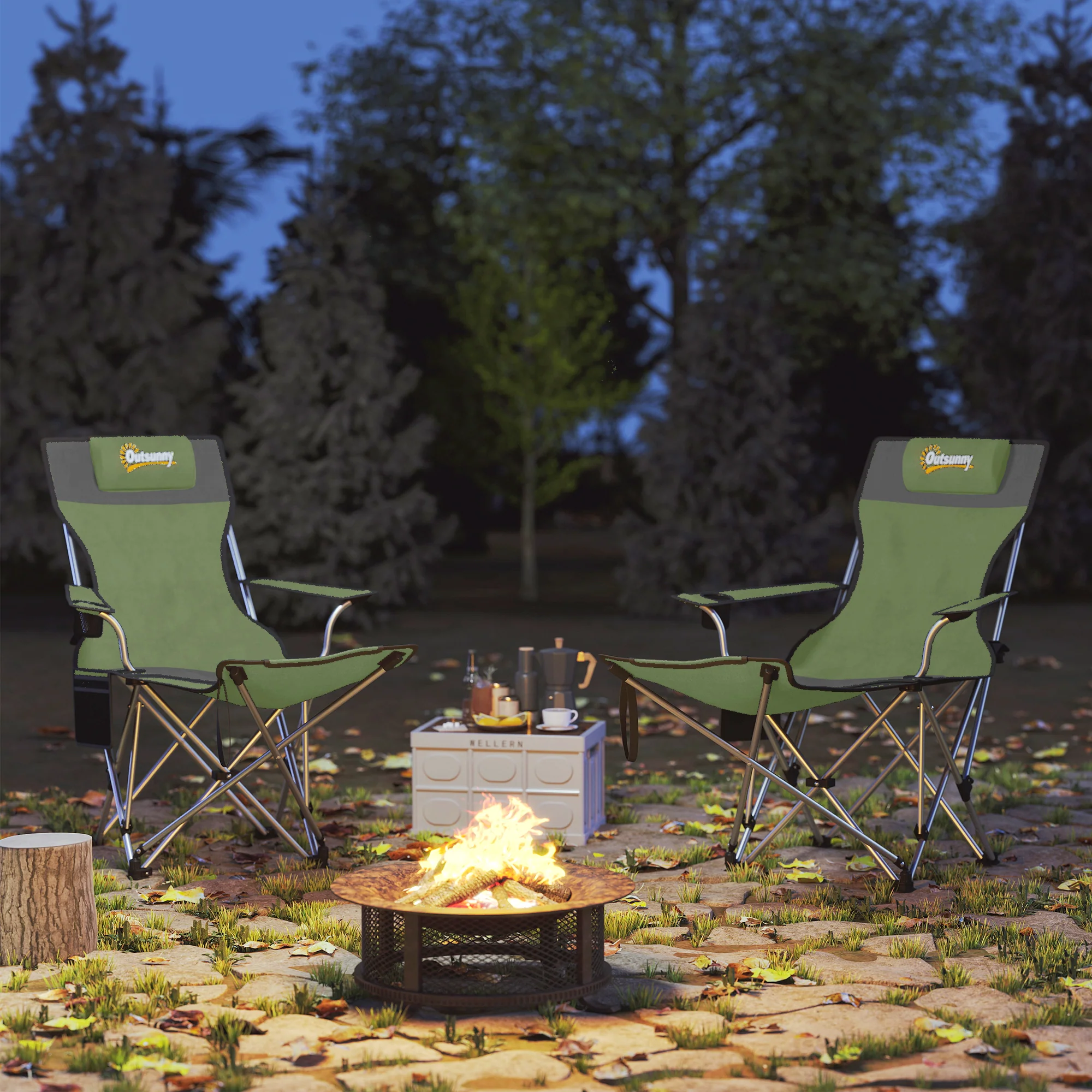 Outsunny Set Of 2 Reclining Camping Chairs - Image 9
