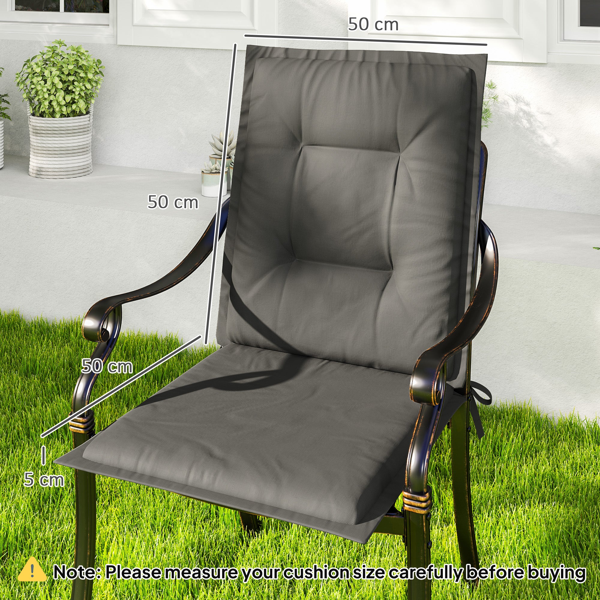 Outsunny Set Of 4 Garden Chair Cushions, Outdoor Seat Pads - Image 14