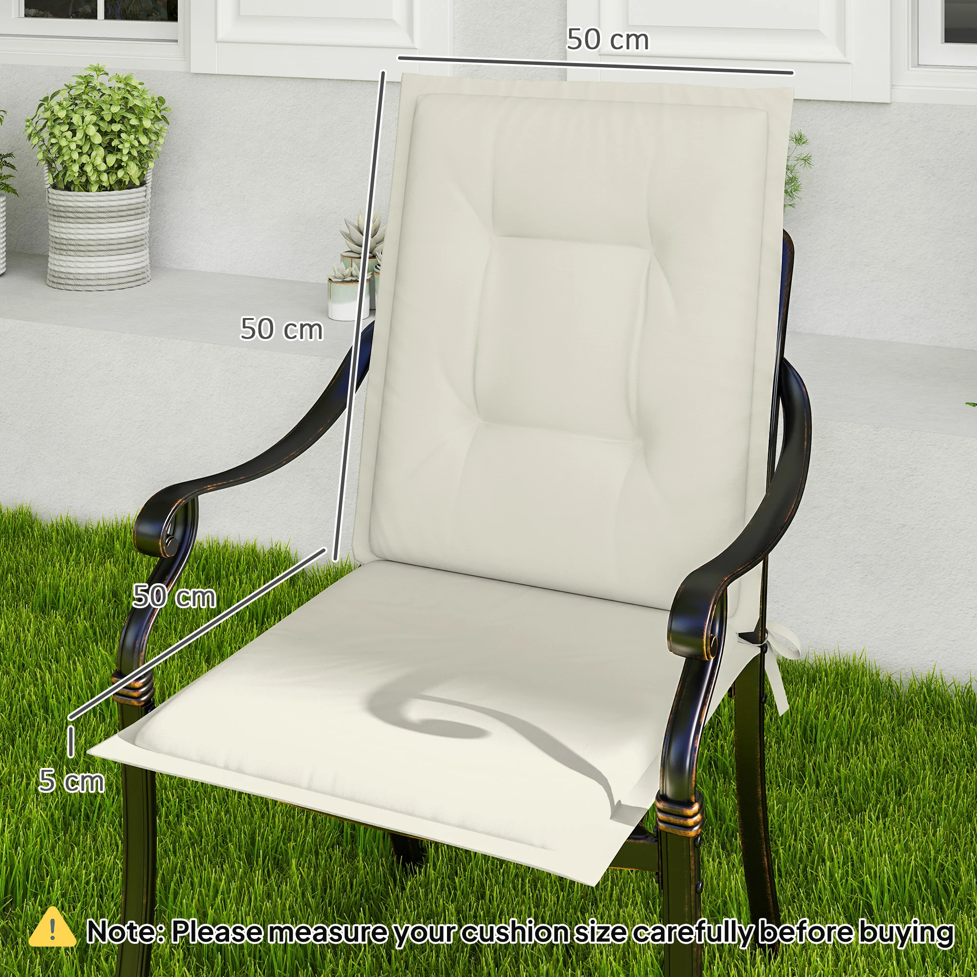 Outsunny Set Of 4 Garden Chair Cushions, Outdoor Seat Pads - Image 23
