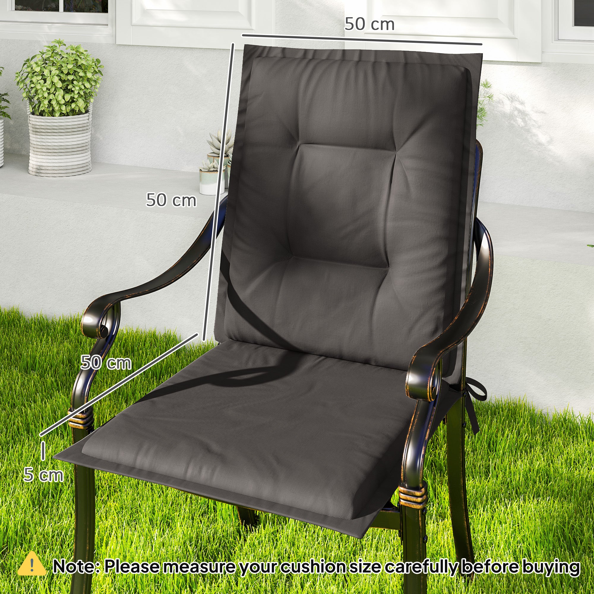 Outsunny Set Of 4 Garden Chair Cushions, Outdoor Seat Pads - Image 5