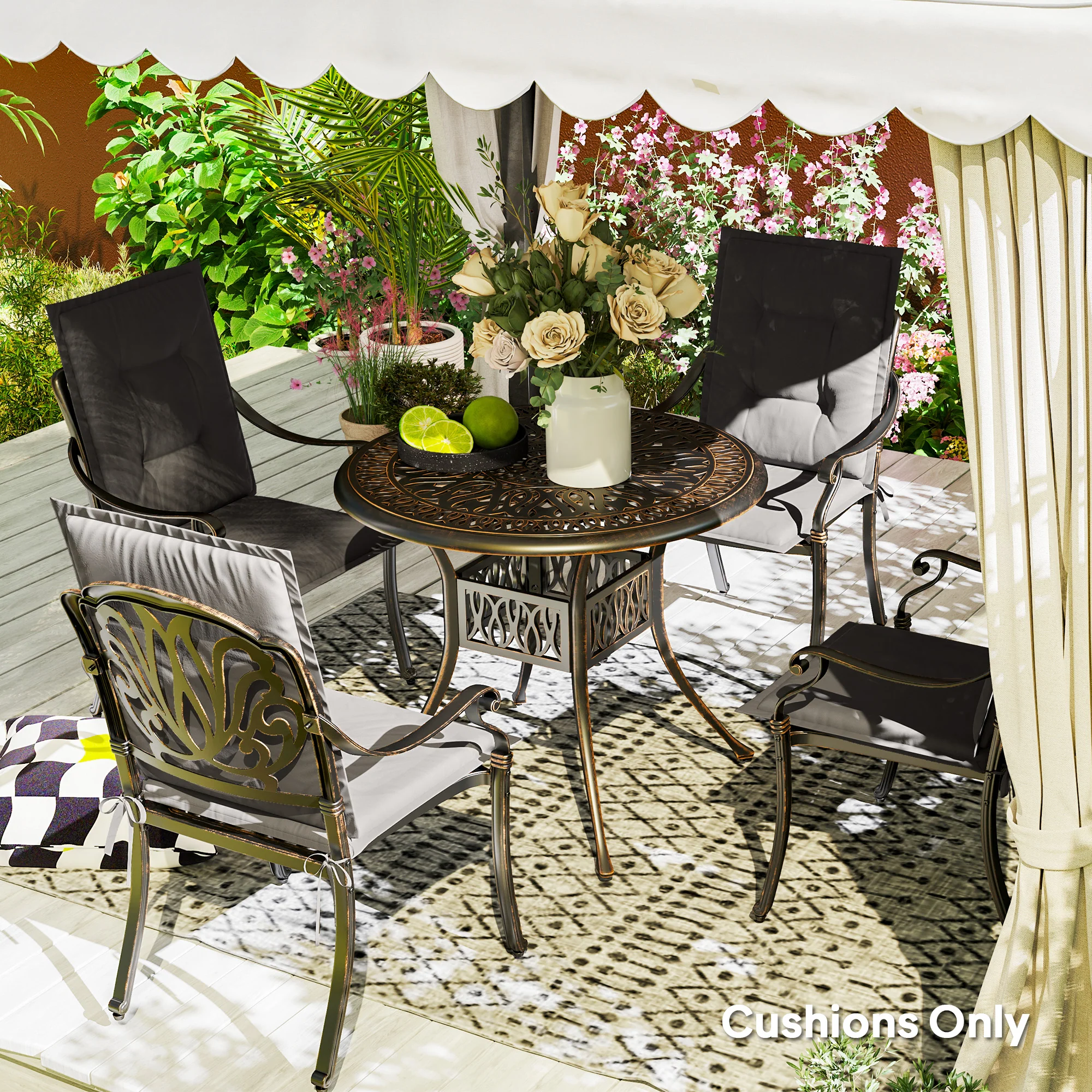Outsunny Set Of 4 Garden Chair Cushions, Outdoor Seat Pads - Image 8