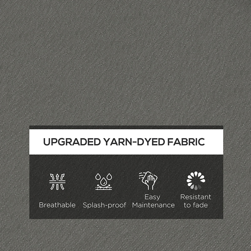 Outsunny Set Of 4 Outdoor Seat Cushion With Ties, For Patio Furniture, Grey - Image 3