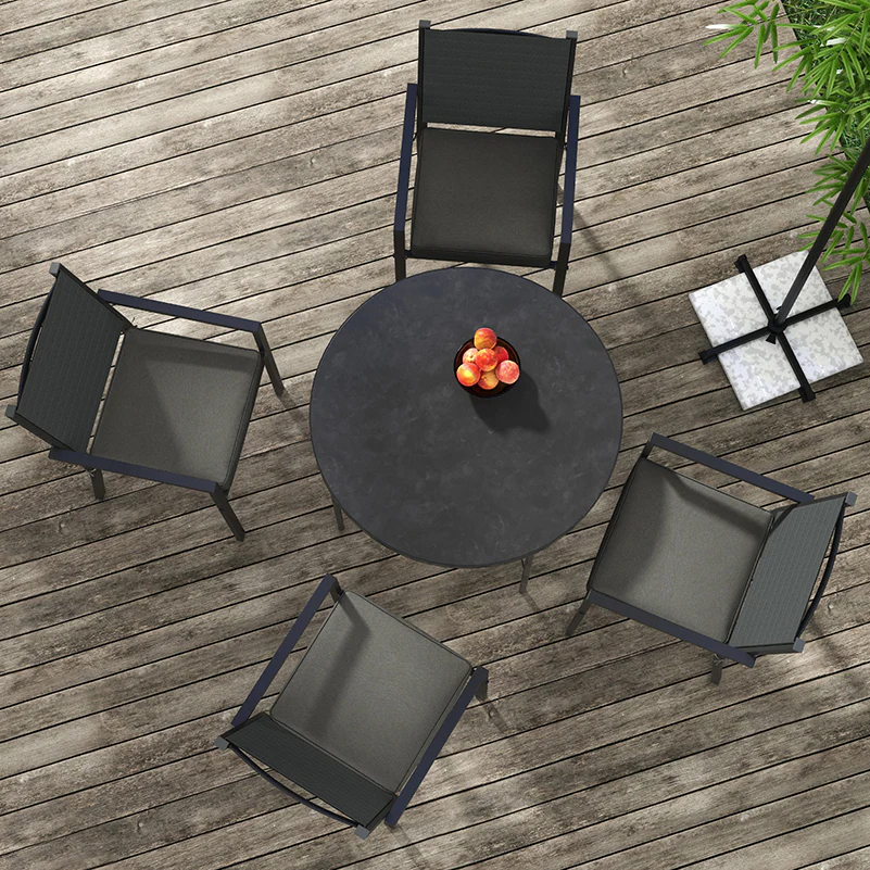 Outsunny Set Of 4 Outdoor Seat Cushion With Ties, For Patio Furniture, Grey - Image 6