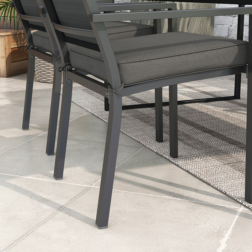 Outsunny Set Of 4 Outdoor Seat Cushion With Ties, For Patio Furniture, Grey - Image 7