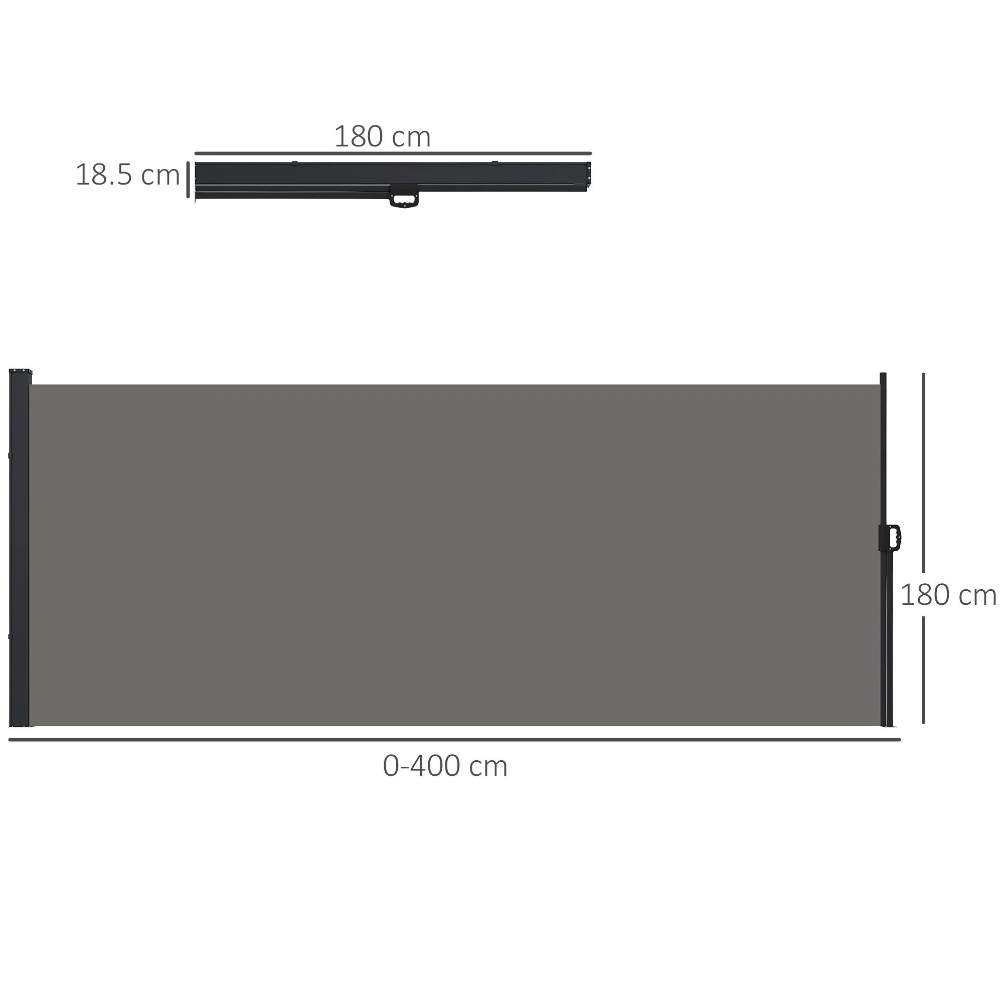 Outsunny Side Awning Retractable, Outdoor Privacy Screen, 400x180cm - Image 5